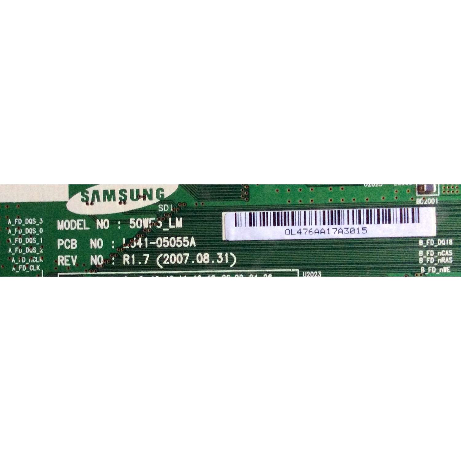 MAIN LOGICA / SAMSUNG BN96-06815A / LJ92-01476A / LJ41-05055A / 476A / AA1 / REV:R1.7 / MODELO FPT5084X/XAA KR02 / PANEL S50FH-YB01	 - Imagen 3