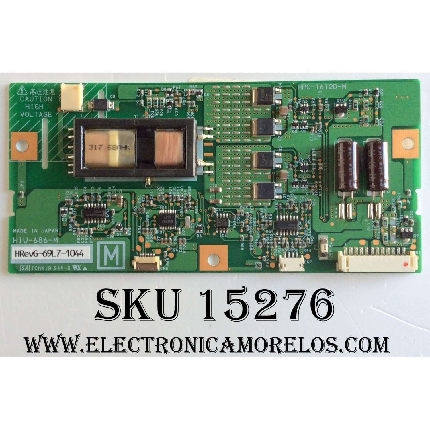 BACKLIGHT INVERTER / SPECTRONIQ HIU-686-M / HRevG-69L7-1044 / HPC-1612D-M / PANEL BM080A001A / MODELOS WT323 HD-3202 / PLTV-3250 / PLTV-3250	