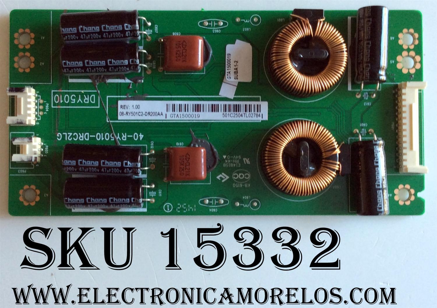 LED DRIVER / TCL 08-RY501C2-DR200AA / 40-RY5010-DRC2LG / DRY5010 / GTA1500019 / MODELO 55FS3700 55FS3700TAAA	
