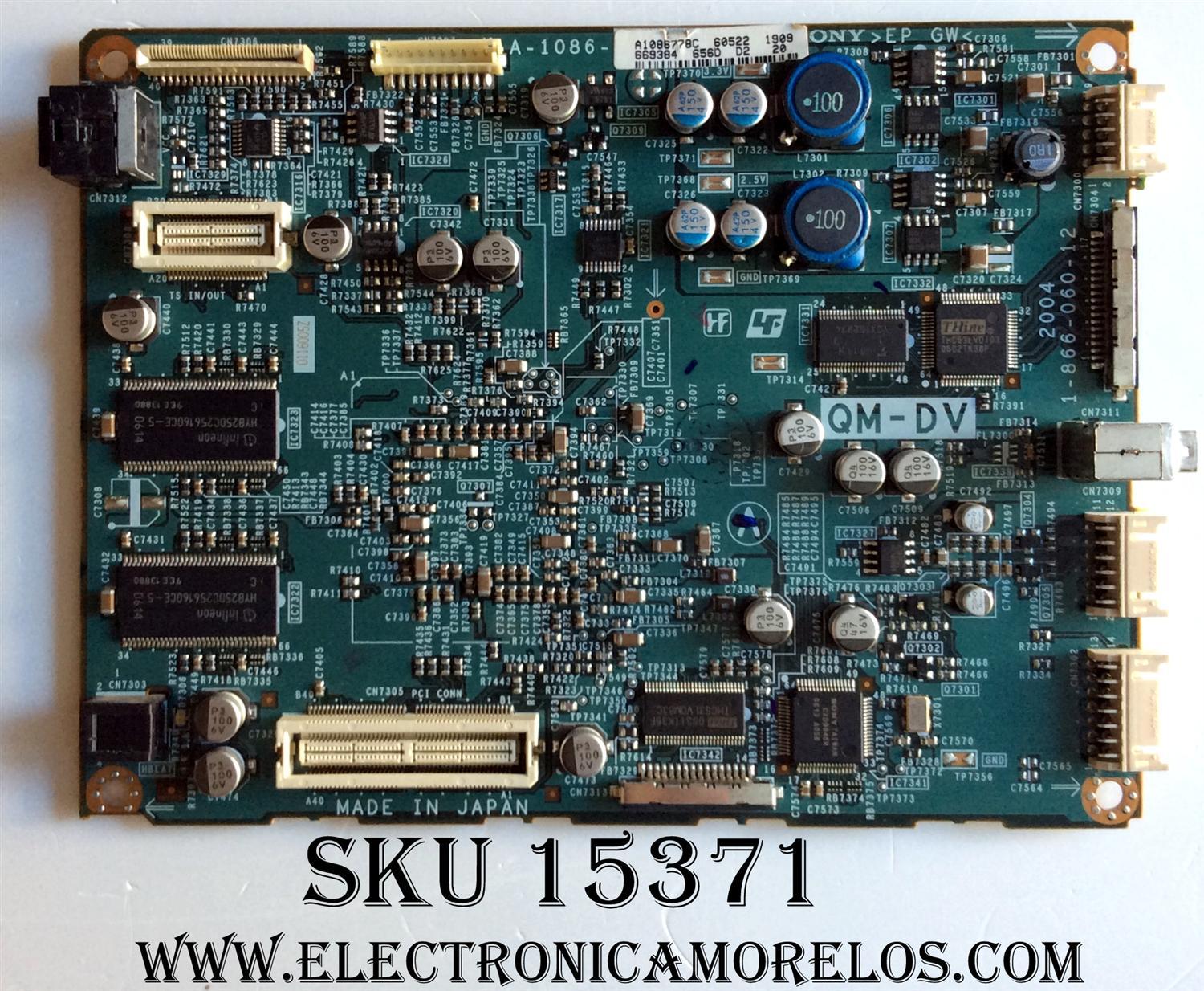 TARJETA QM-DV / SONY A-1086-778-C / 1-866-060-12 / MODELOS KDS-R50XBR1 / KDS-R60XBR1