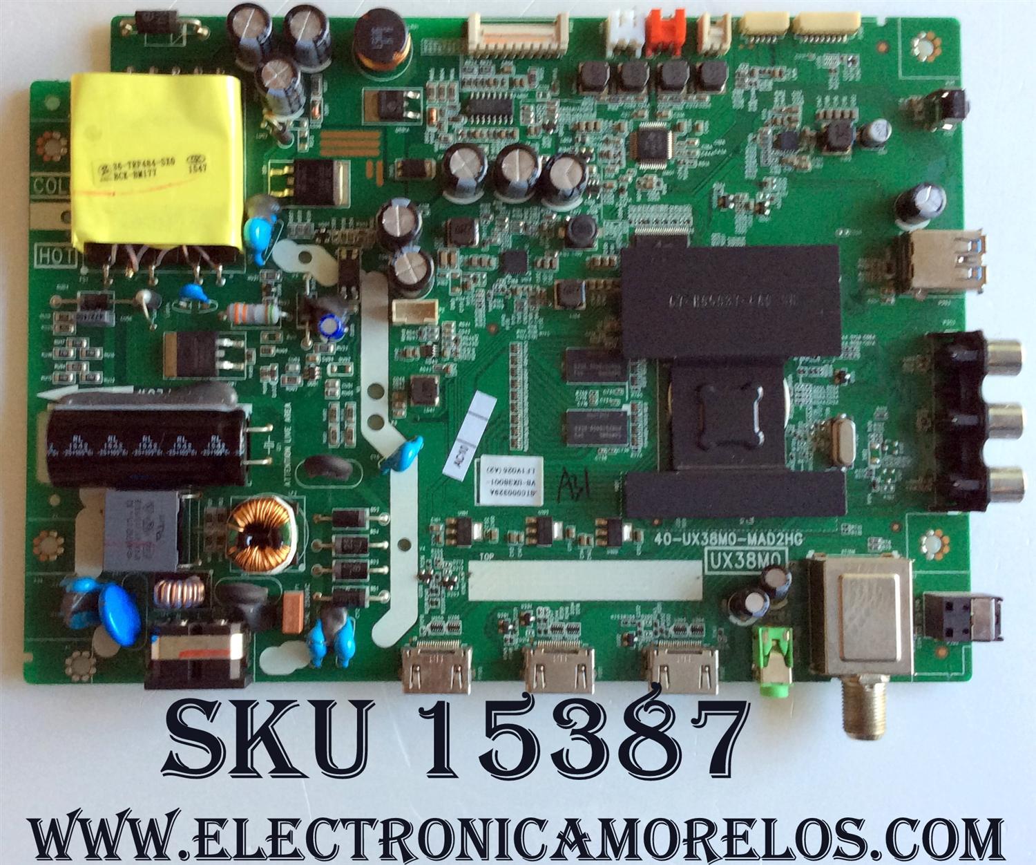 MAIN / FUENTE (COMBO) / TCL V8-UX38001-LFV025(A2) / 40-UX38M0-MAD2HG / V8-UX38001-LFV025 / GTC000329A / UX38M0 / MODELO 32S3750	