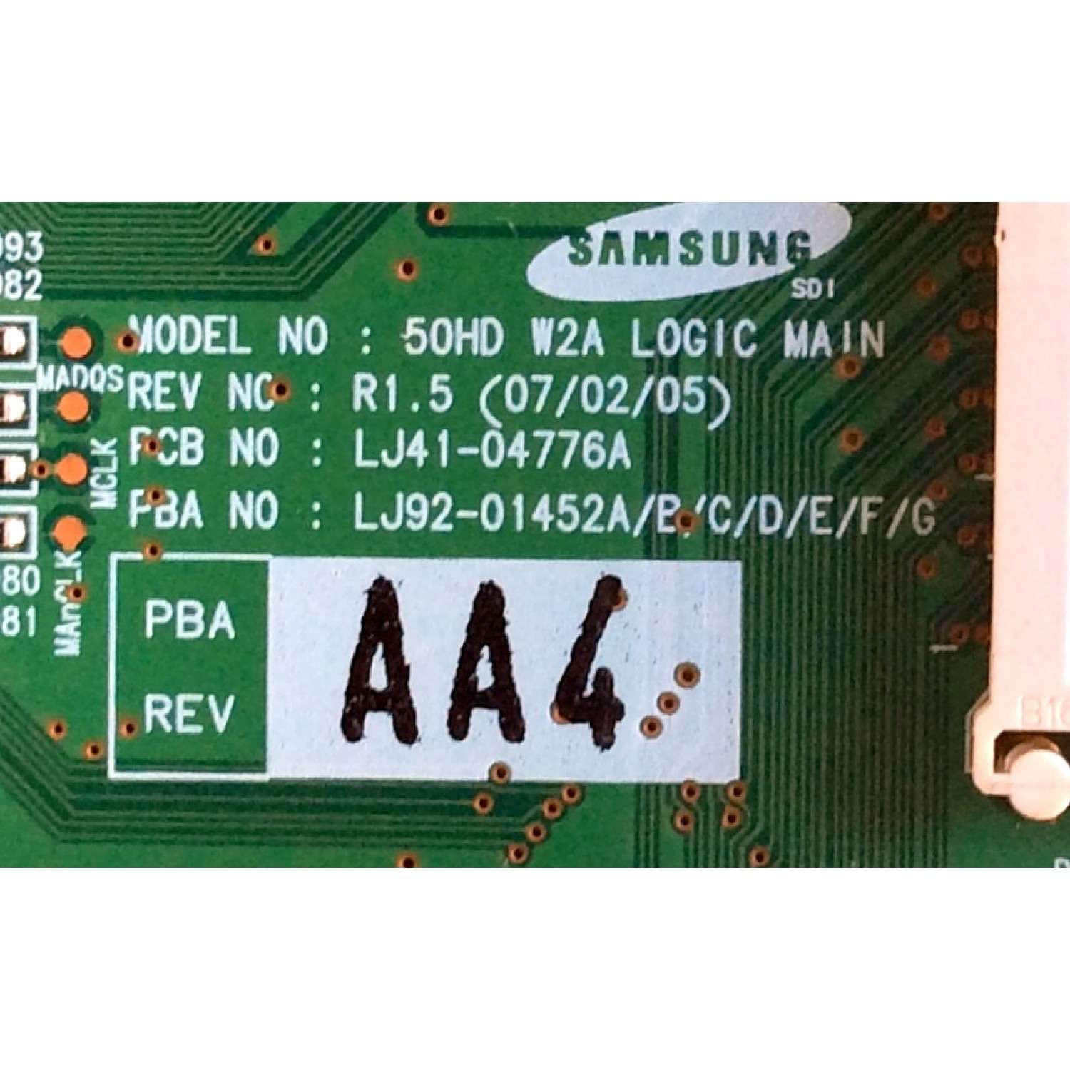 MAIN LOGICA / SAMSUNG BN96-04881A / LJ92-01452A / LJ41-04776A / AA4, AA5 / PANEL S50HW-YB02 8 / MODELOS HPT5054X/XAA / HPT5034X/XAA / HPT5064X/XAA / HPT5034X/XAC / HPT5054X/XAC / HPT5064X/XAC / HPT5034X/XAC SK14 / HPT5054X/XAC EK04 - Imagen 3