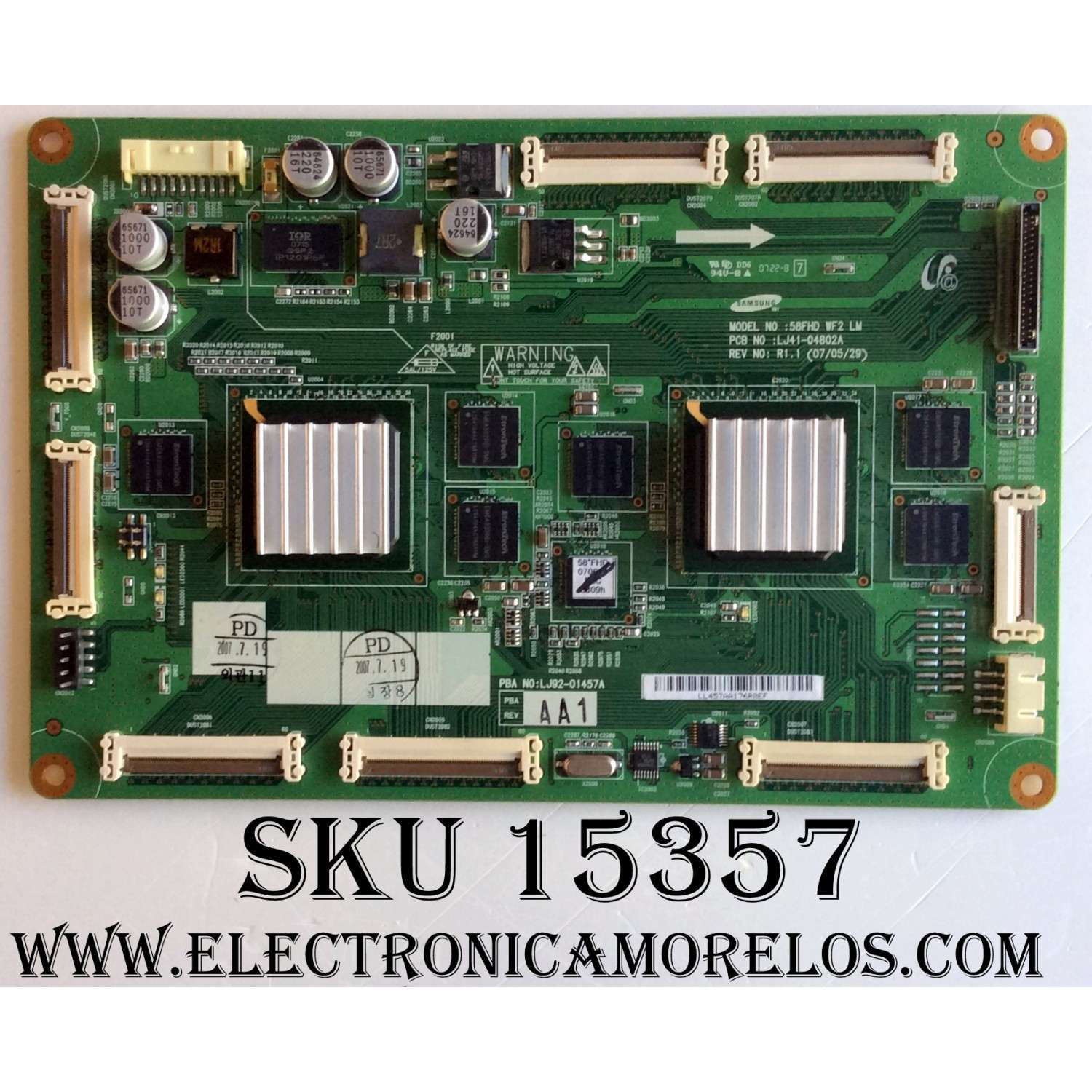 MAIN LOGICA / SAMSUNG BN96-06811A / LJ92-01457A / LJ41-04802A / AA1 / PANEL S58FH-XB01 / MODELOS FPT5894WX / XAA / FPT5884X / XAA 0001 / FPT5884X / XAA SL01