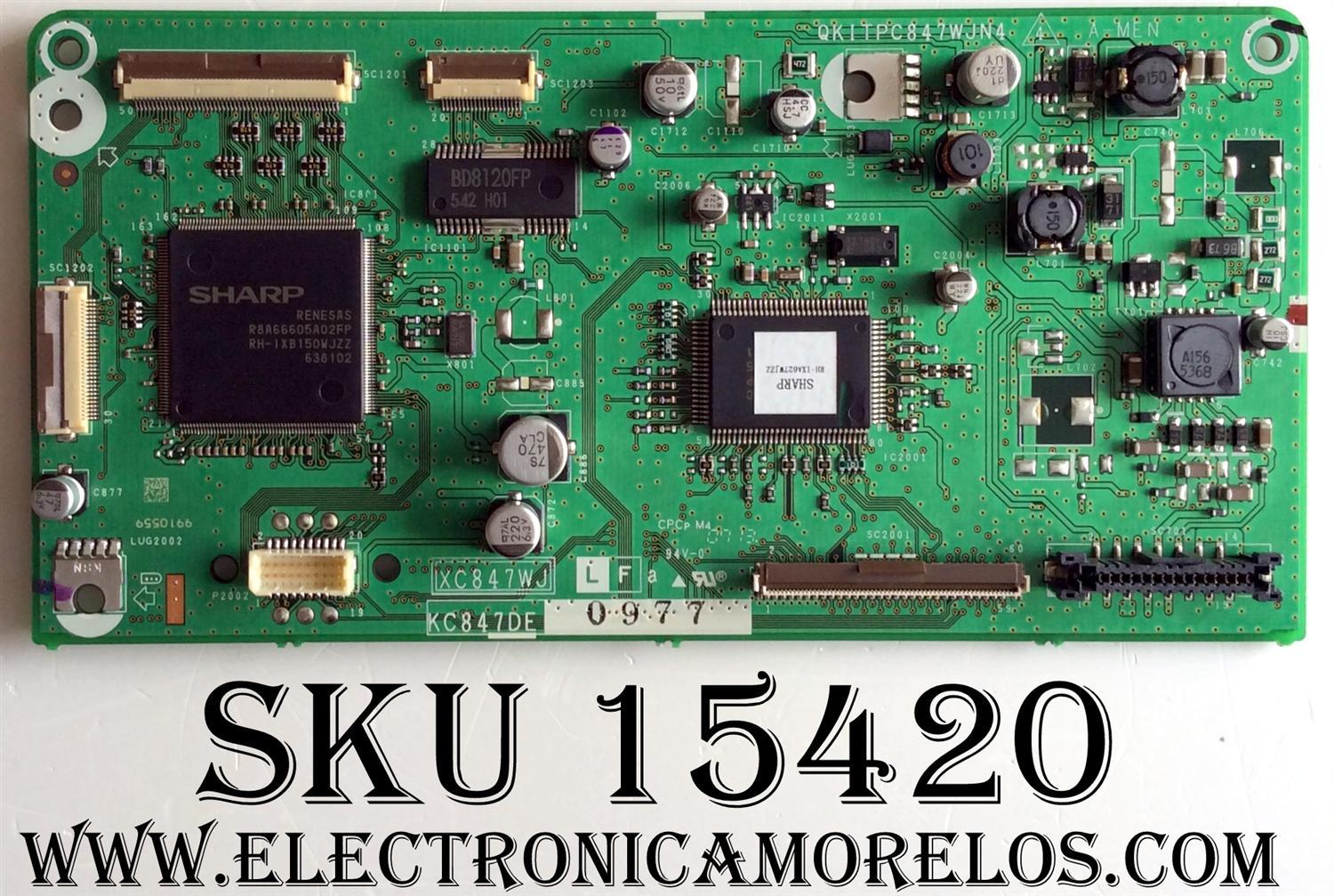 MAIN / SHARP DUNTKC847FE09 / KC847DE / QKITPC847WJN4 / XC847WJ / MODELO LC-15S4U-S