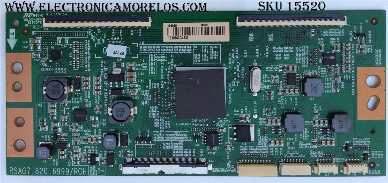 T-CON / HISENSE 198859 / RSAG7.820.6999/R0H / RSAG7.820.6999/R0H / FZ168GC4SG / PANEL  HD550DF-F51\XP\S3\GN\ROH MODELO LC-55N300U