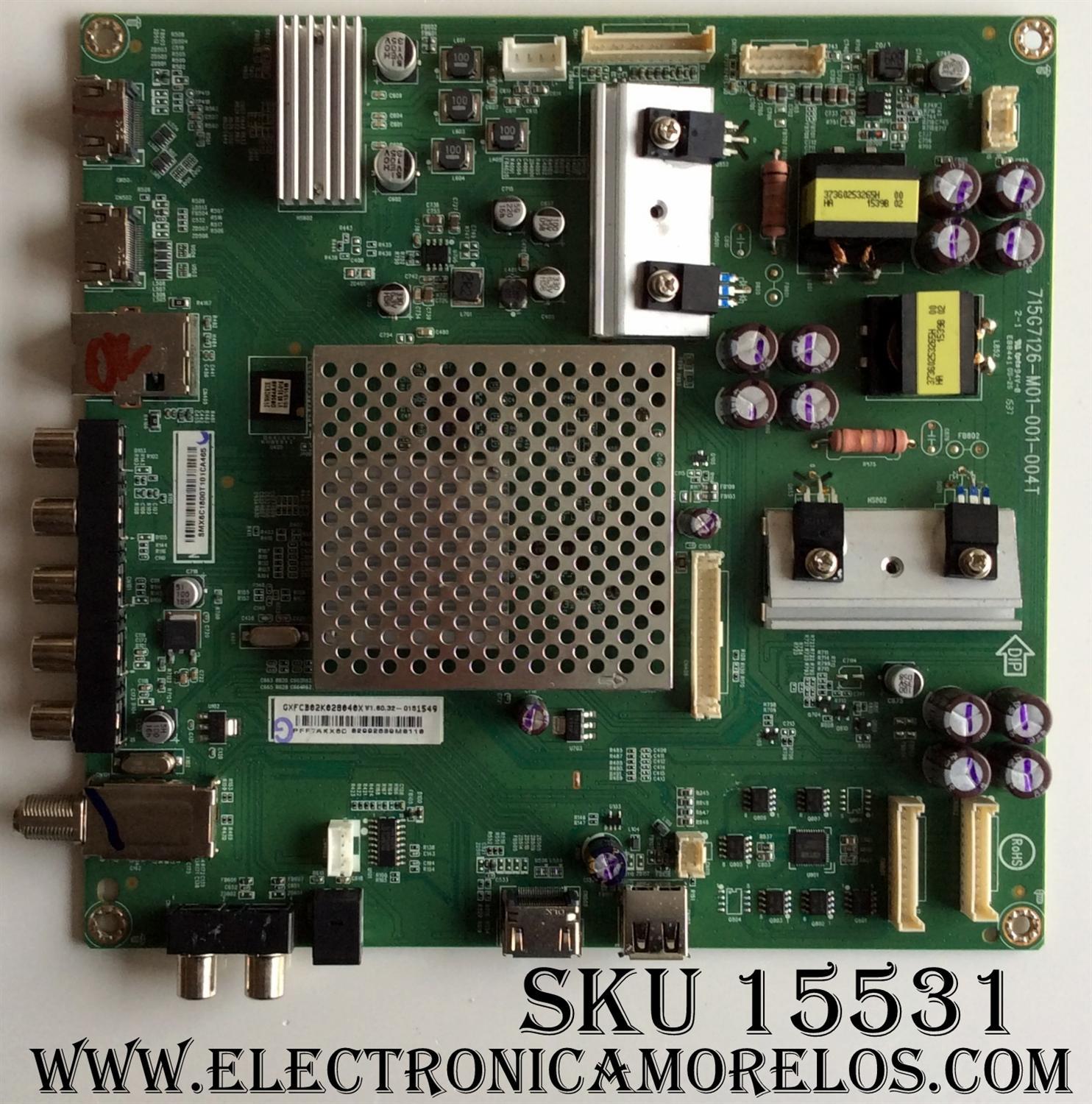 MAIN / VIZIO GXFCB02K028 / 715G7126-M01-001-004T / GXFCB02K028040X / MODELO D50F-E1 LTMWVTET / PANEL TPT500J1-HVN07.U REV:S600E	