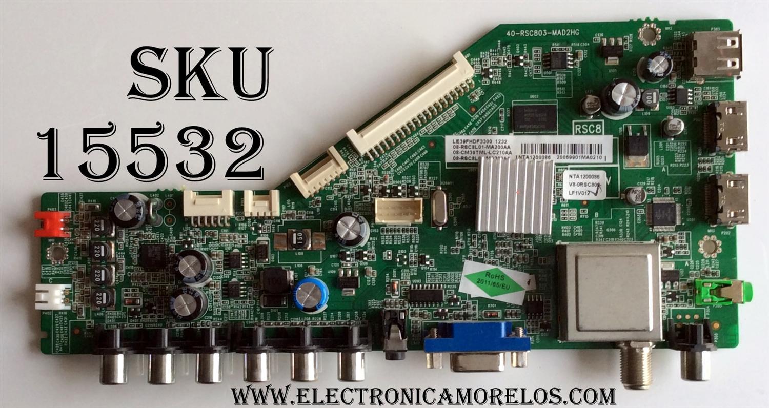 MAIN / TCL NTA1200086 / V8-ORSC809-LF1V012 / 40-RSC803-MAD2HG / 08-RSC8L01-MA200AA / 08-CM39TML-LC210AA / 08-RSC8L01-MA300AA / V8-0RSC809-LF1V012 / PANEL LVF390CMTM E11 V3 / MODELO LE39FHDF3300TA / LE39FHDF3300TATCAA	