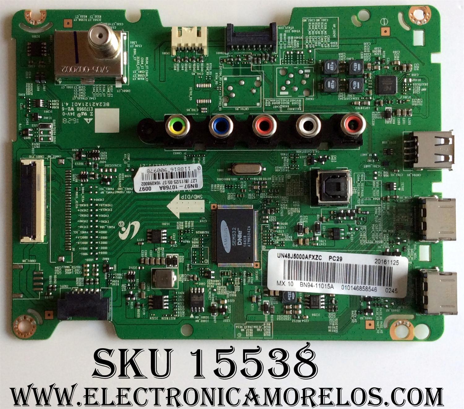 MAIN / SAMSUNG BN94-11015A / BN41-02415A / BN97-10768A / PANEL CY-JJ048BGLV1H HW48 / MODELO UN48J5000AFXZC	