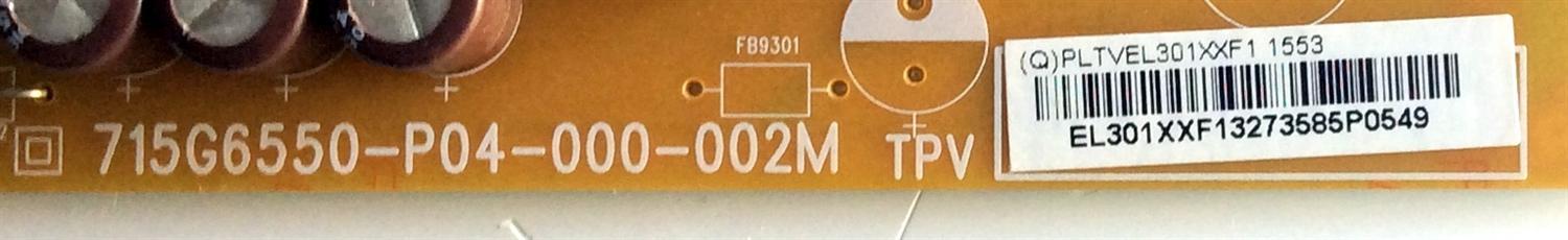 FUENTE DE PODER / VIZIO PLTVEL301XXF1 / 715G6550-P04-000-002M / EL301XXF1 / 715G6550-P03-000-002H / PANEL TPT315B5-WHBN0.K S5941C / MODELOS D32H-D1 / D32H-D1 LTTUUKLS / E32H-C1 / E32H-C1 LTTUSJCR / E32H-C1 LTTUSJDS / E32H-C1 LTTUSJDR  - Imagen 2