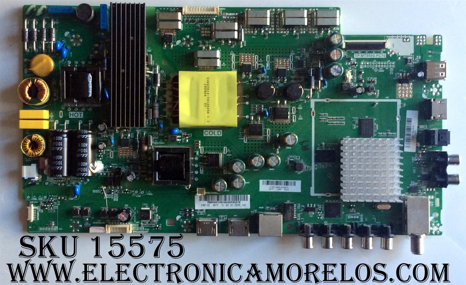 MAIN / FUENTE / (COMBO) / VIZIO A15010056 / TP.MT5580.PC76 / 75500W01E001 / MODELO E48-C2 LWZQSGAR