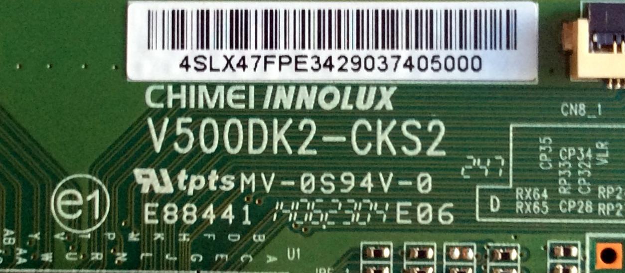 T-CON / VIZIO 4SLX47FPE / V500DK2-CKS2 / MODELO P502ui-B1E LTY6RKBQ / PANEL TPT500DK-QS1 REV:SC1E	 - Imagen 2
