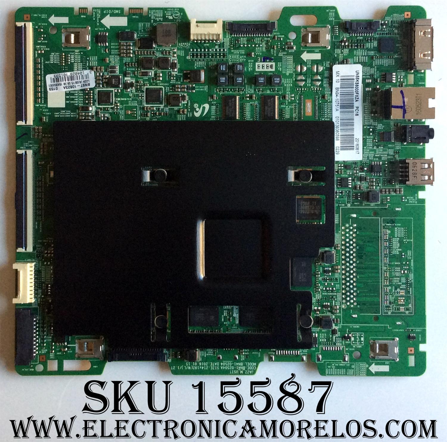 MAIN PARA TV SAMSUNG / NUMERO DE PARTE BN94-10751A / BN97-10623A / BN41-02504A / BN9410751A / PARTE SUSTITUTA BN94-10751E / PANEL CY-QK055FLLV2H / MODELOS UN55KS800D / UN55KS800DFXZA FA01 / UN55KS8000 / UN55KS8000FXZA FA01