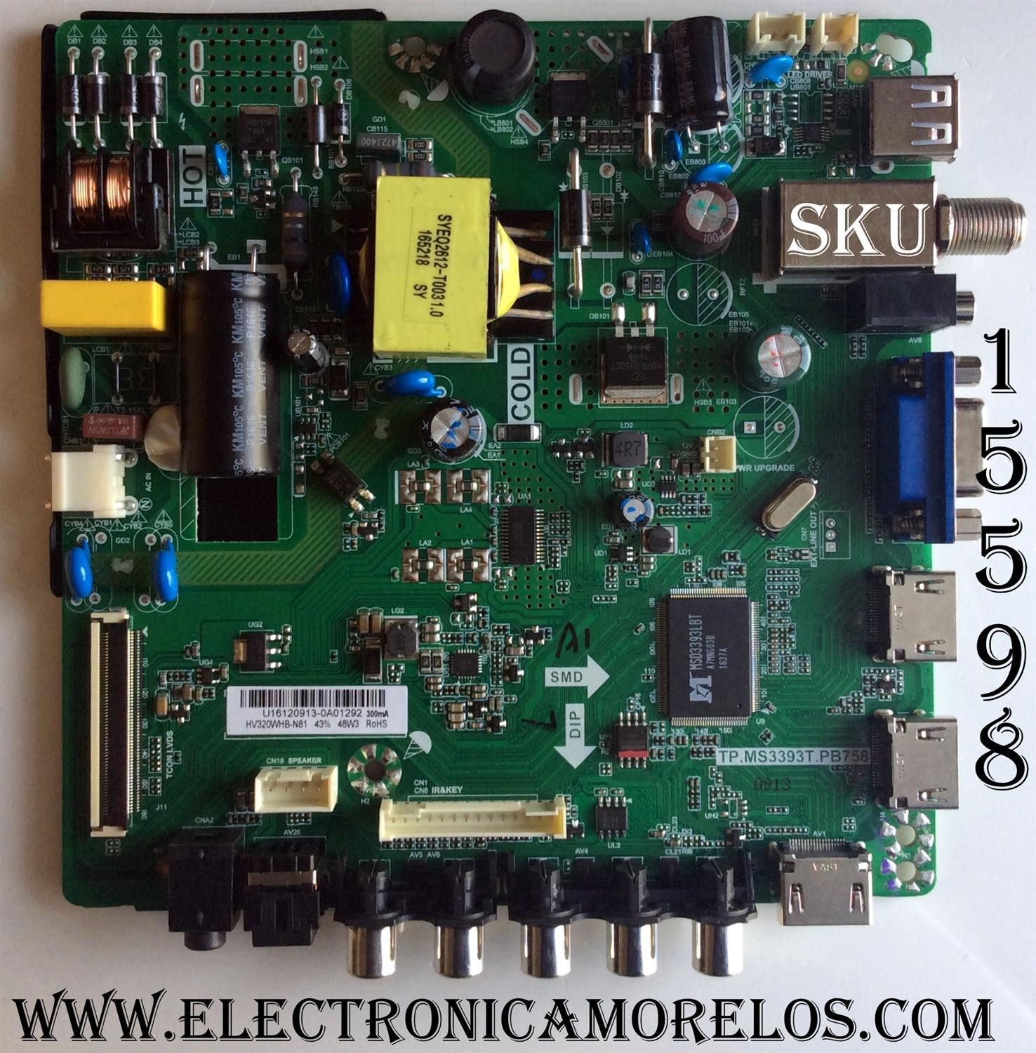 MAIN / FUENTE / (COMBO) / ELEMENT U16120913 / TP.MS3393T.PB758 / 21005561 / F112 20161230 193015 / KR16-0197 / PANEL MD3238YTBH / MODELO ELEFW328 A7B8M  LE-32G539-B3