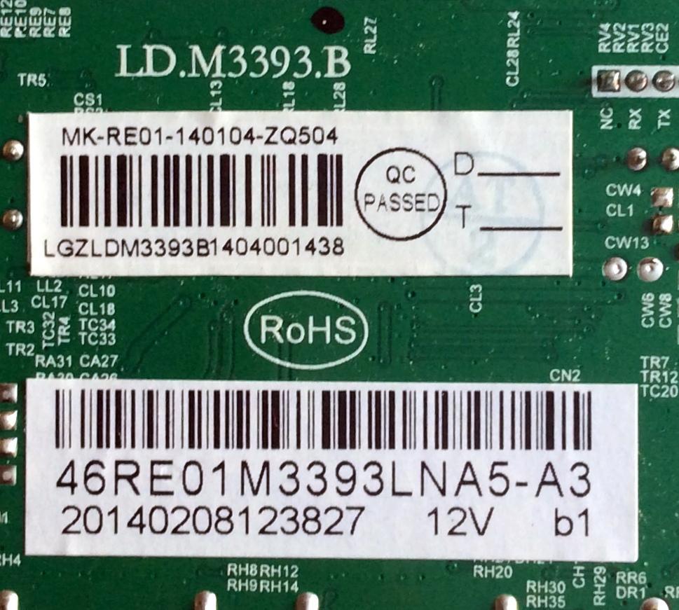 MAIN / RCA 46RE01M3393LNA5-A3 / LD.M3393.B / 3393B1404 / MK-RE01-140104  / MODELO LED46C45RQ - Imagen 2