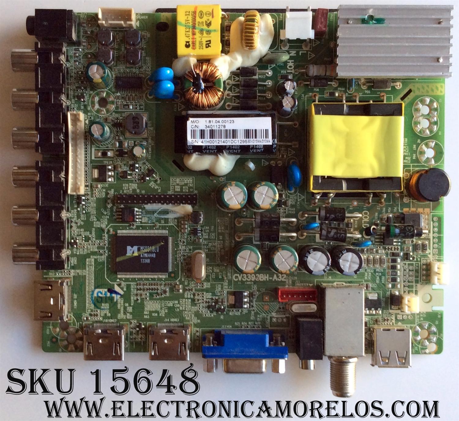 MAIN / FUENTE / (COMBO) / ELEMENT 41H0012 / CV3393BH-A32 / 34011278 / MODELO ELEFW328 / PANEL LSC320AN02