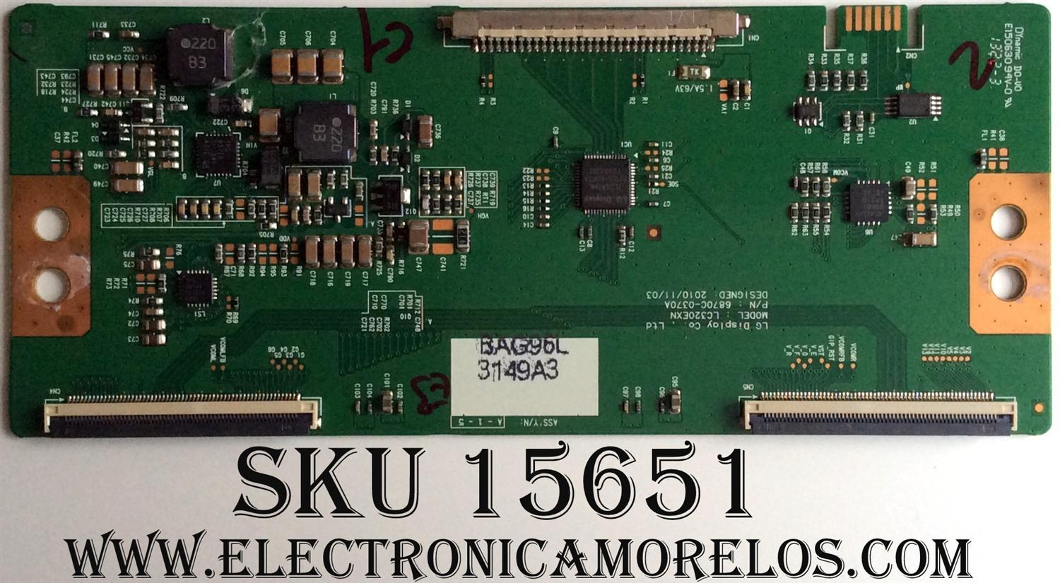 T-CON / LG 3149A / 6871L-3149A / 6870C-03070A / PANEL NC320DXN SAAP1 / HC320DXN-SLFG1-21XX / MODELO 32LN530B-UA BUSFLWM / 32LN536B-UB.AWMRLJM