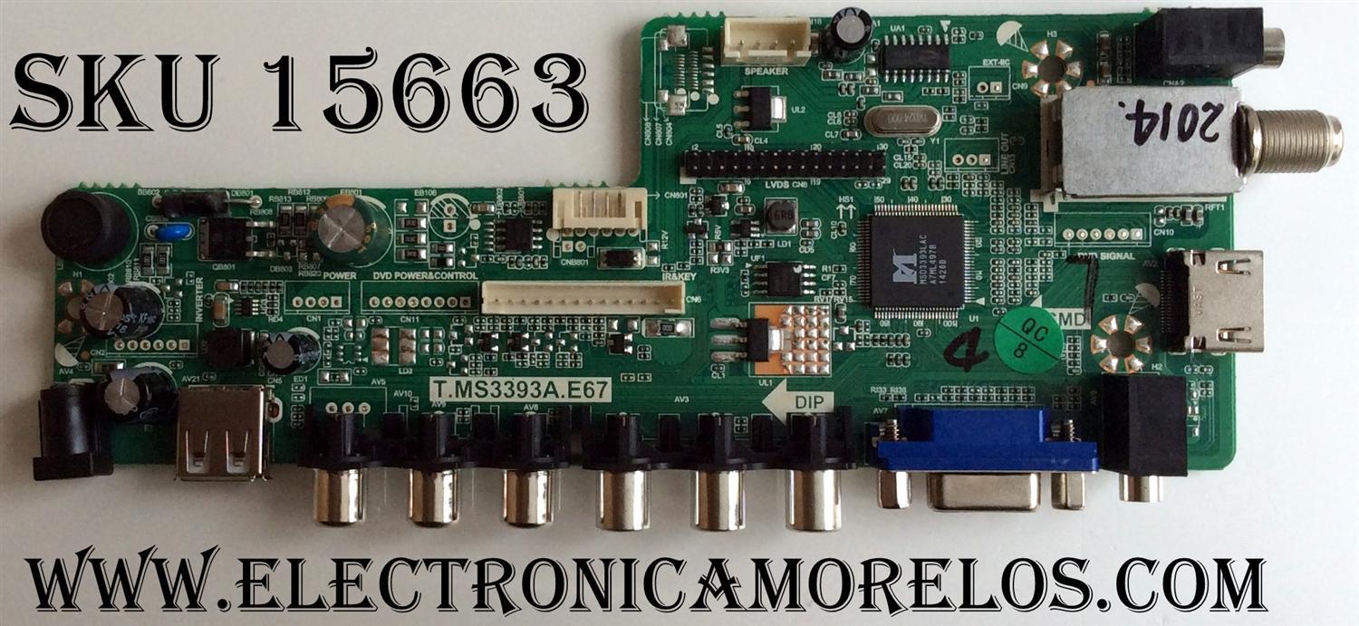 MAIN PARA TV COBIA T.MS3393A.67 / SMT1409057 / 002.002.0014263 / R620D / CLEDTV2014