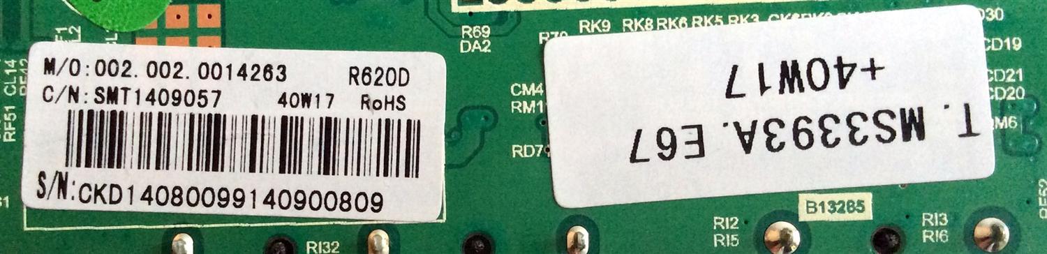 MAIN PARA TV COBIA T.MS3393A.67 / SMT1409057 / 002.002.0014263 / R620D / CLEDTV2014 - Imagen 2