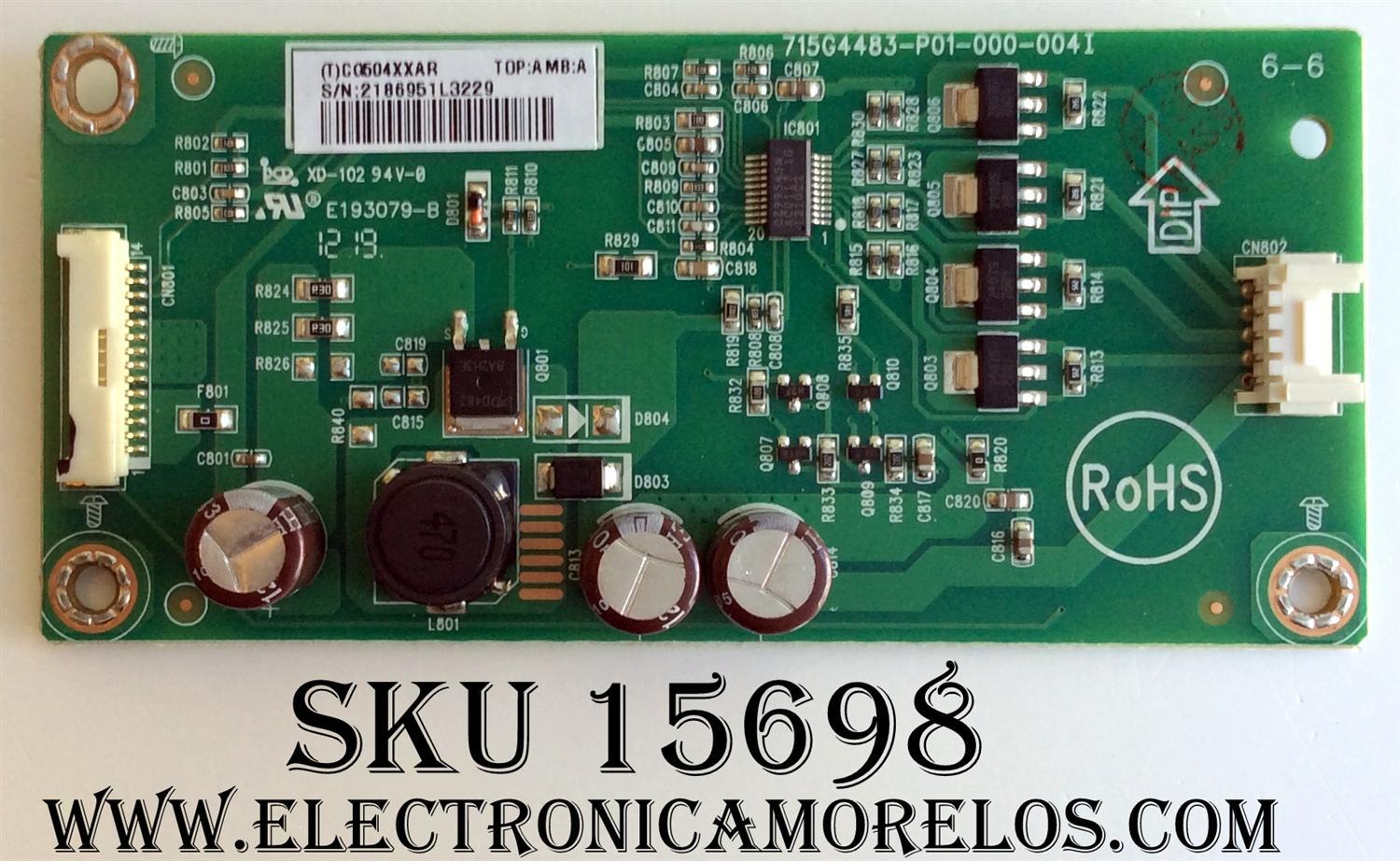 LED DRIVER / VIZIO CBPFCG504XXAR / CG504XXAR / 715G4483-P01-000-004I / MODELO E261VA LTMUGGMN / PANEL TPT260B2-WX211 REV:C1A	