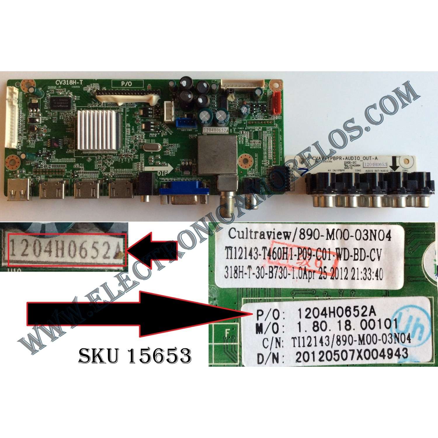 MAIN WESTINGHOUSE / 1204H0652A / CV318H-T / 1204H0653 / 890-M00-03N04 / MODELO CW46T6DW / CW46T6DW TM-69501-T046A / PANEL T460H1-P09-C01 (VER.A1)