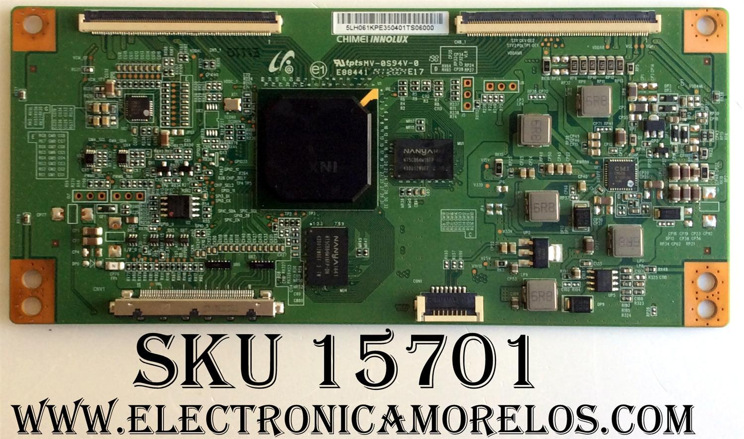 T-CON / HISENSE 5LH061K / E88441 / MV-0S94V-0 / MODELO 50H7GB / PANEL HD500DU-B01	