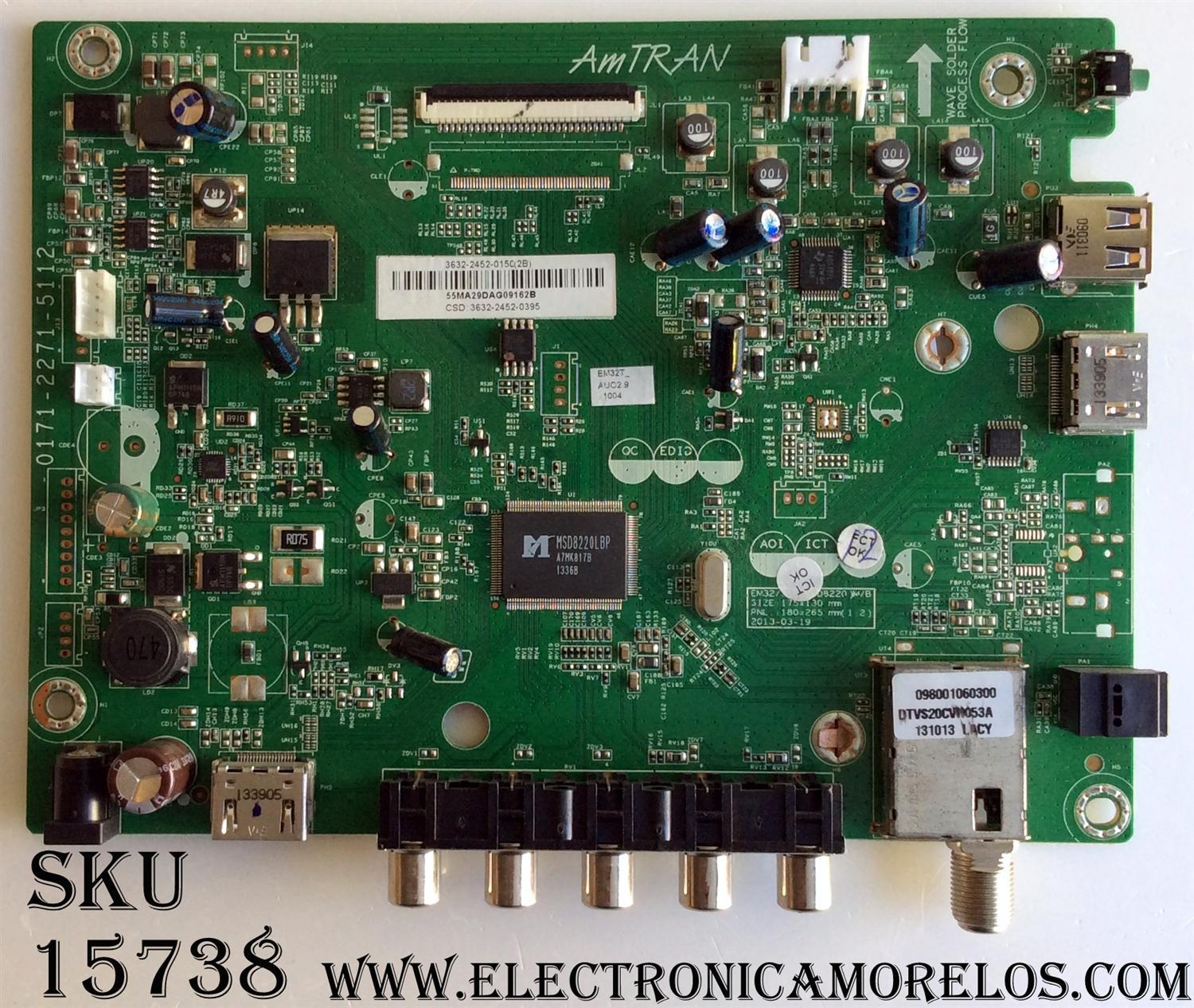 MAIN / JVC 3632-2452-0150 / 0171-2271-5112 / 3632-2452-0395 / MODELO EM32T TA1DEA 
