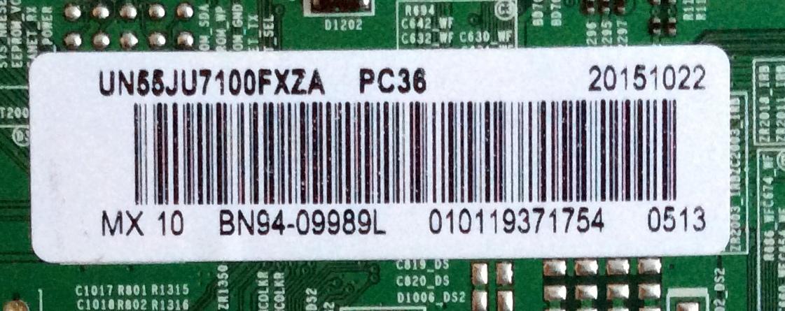 MAIN PARA TV SAMSUNG / NUMERO DE PARTE BN94-09989L / BN41-02356C / BN97-10288A / BN9409989L / PARTES SUSTITUTAS BN94-09973L / BN94-09071L / BN94-08211B / BN94-09070E / BN94-09972E / MODELOS UN55JU7100 / UN55JU7100FXZC - Imagen 3