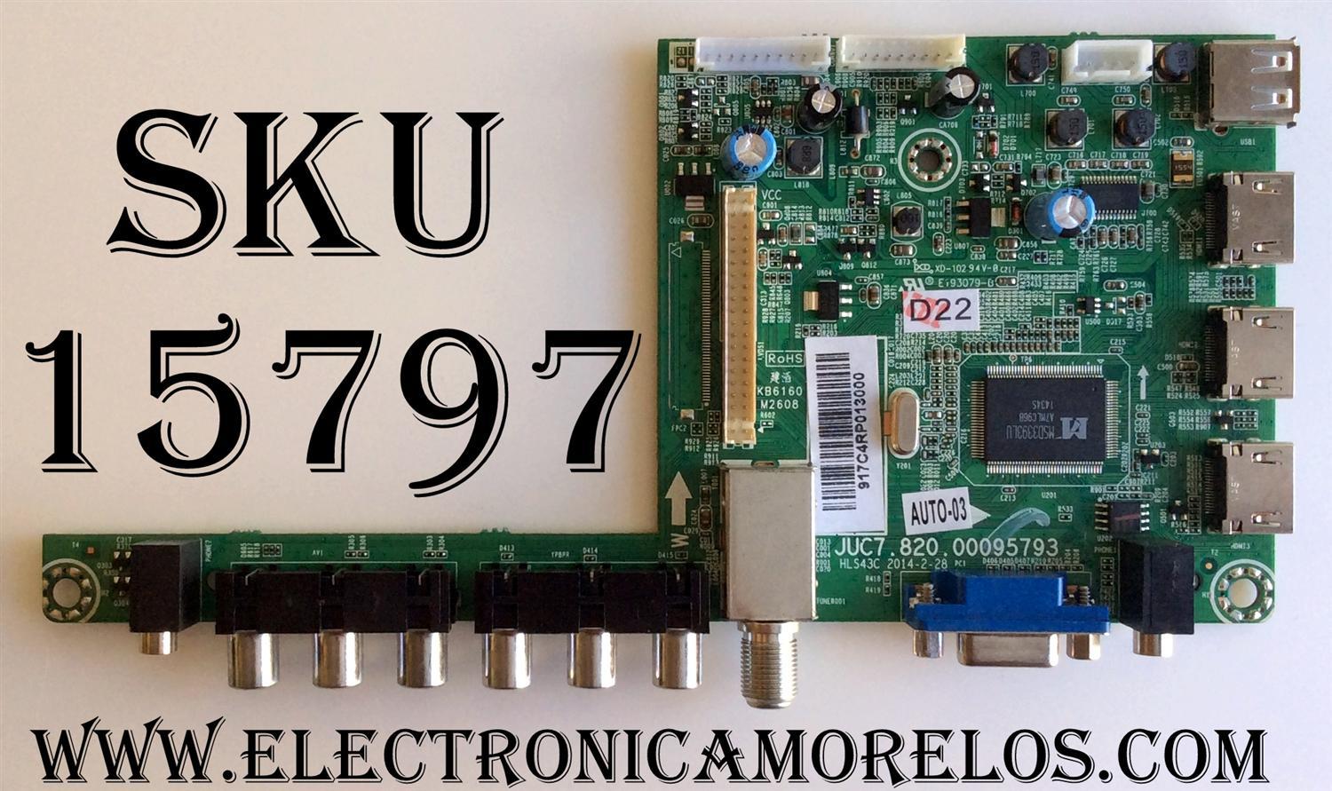 MAIN / HITACHI / ELEMENT 917C4R / JUC7.820.00095793 / E193079-B / 917C4RP / HLS43C / MODELO LE55G508