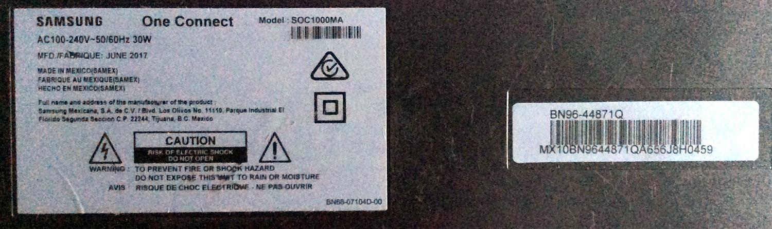 CAJA PARA TV SAMSUNG / ONE CONNECT BN96-44871Q / ENTRADAS HDMI / ANTENA / USB / OPTICAL / SOC1000MA / S0C1000MA / BN68-07104D-00 / BN39-02301A  J432558 / MODELO QN65Q7CDMFXZA - Imagen 4