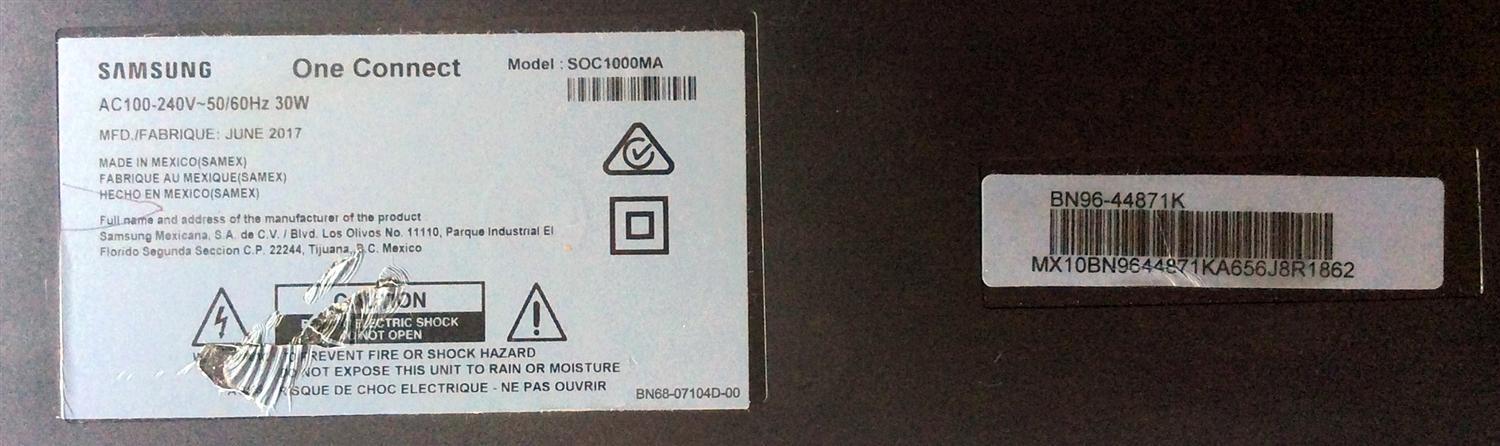 CAJA ONE CONNECT PARA TV SAMSUNG / NUMERO DE PARTE BN96-44871K / SOC1000MA / S0C1000MA / BN68-0710D-00 / BN39-02301A J411428 / MODELO QN55Q75FMFXZA / HDMI / ANTENA / USB / LAN / OPTICAL - Imagen 2