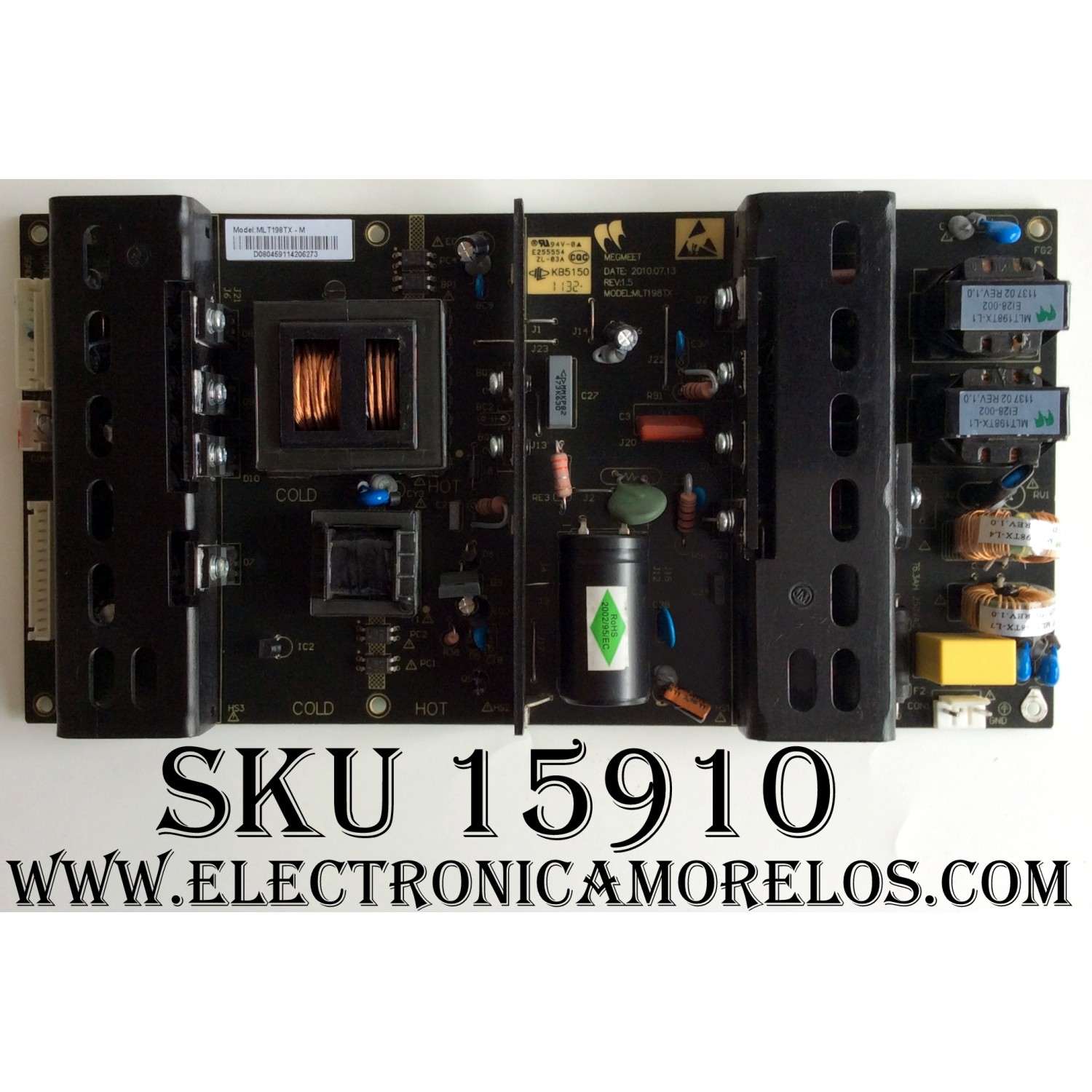 FUENTE DE PODER / SEIKI MLT198TX-M / MLT198TX / 2010.07.13 / REV:1.5 / MODELOS OLM50042 / ELDFC551J / ELDFT404 / ELDFW464 / ELGFT554 / ELGFW551 / SC461TS / SC552GS / LC46G82 / VR-5535Z TW-66511-A055A / VR-5535Z TW-66501-S055B / PANEL T420HW01