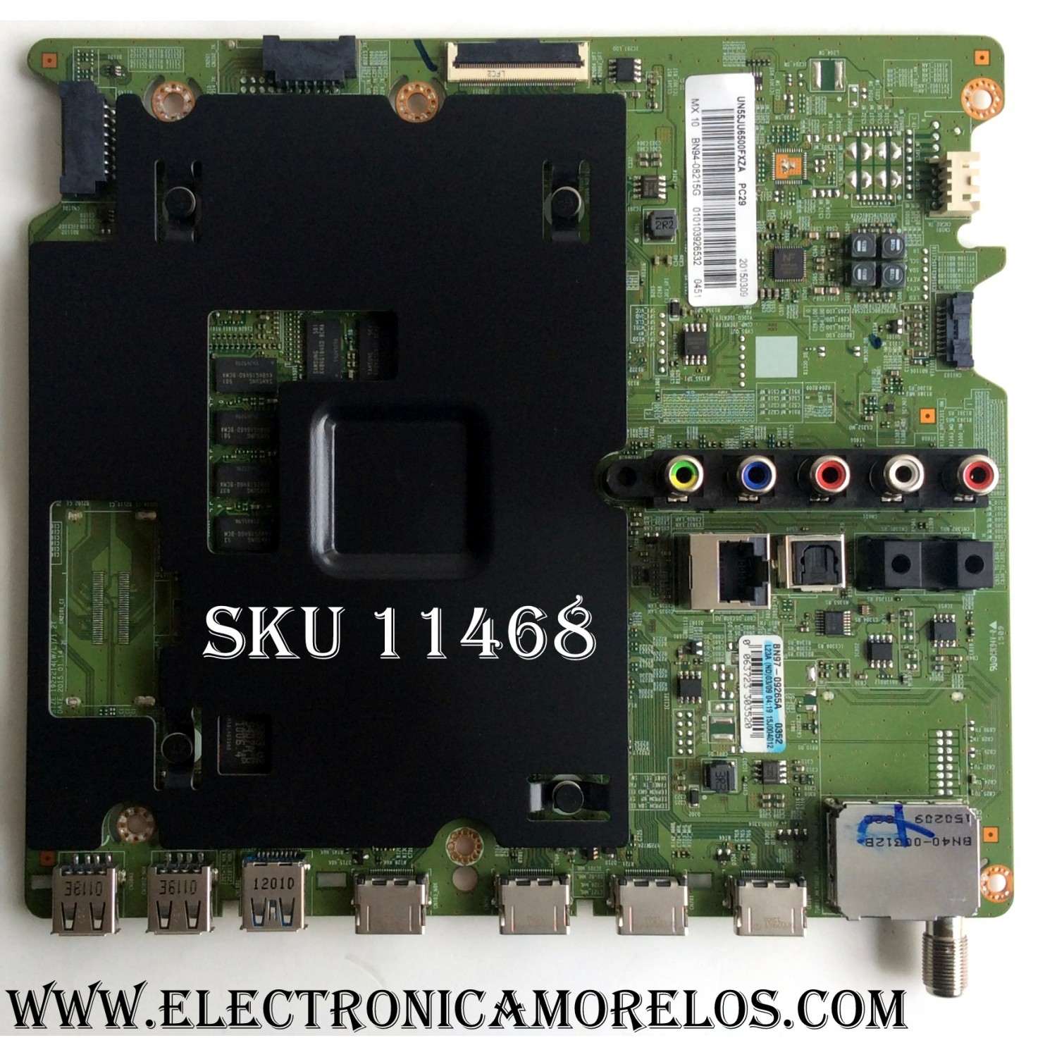 MAIN PARA TV SAMSUNG 4K·UHD·HDR / NUMERO DE PARTE BN94-08215G / BN41-02344A / BN97-09265A / BN9408215G / PARTE SUSTITUTA BN94-09032K / PANEL CY-GJ055HGLV1H / MODELO UN55JU6500 / UN55JU6500FXZA TH01