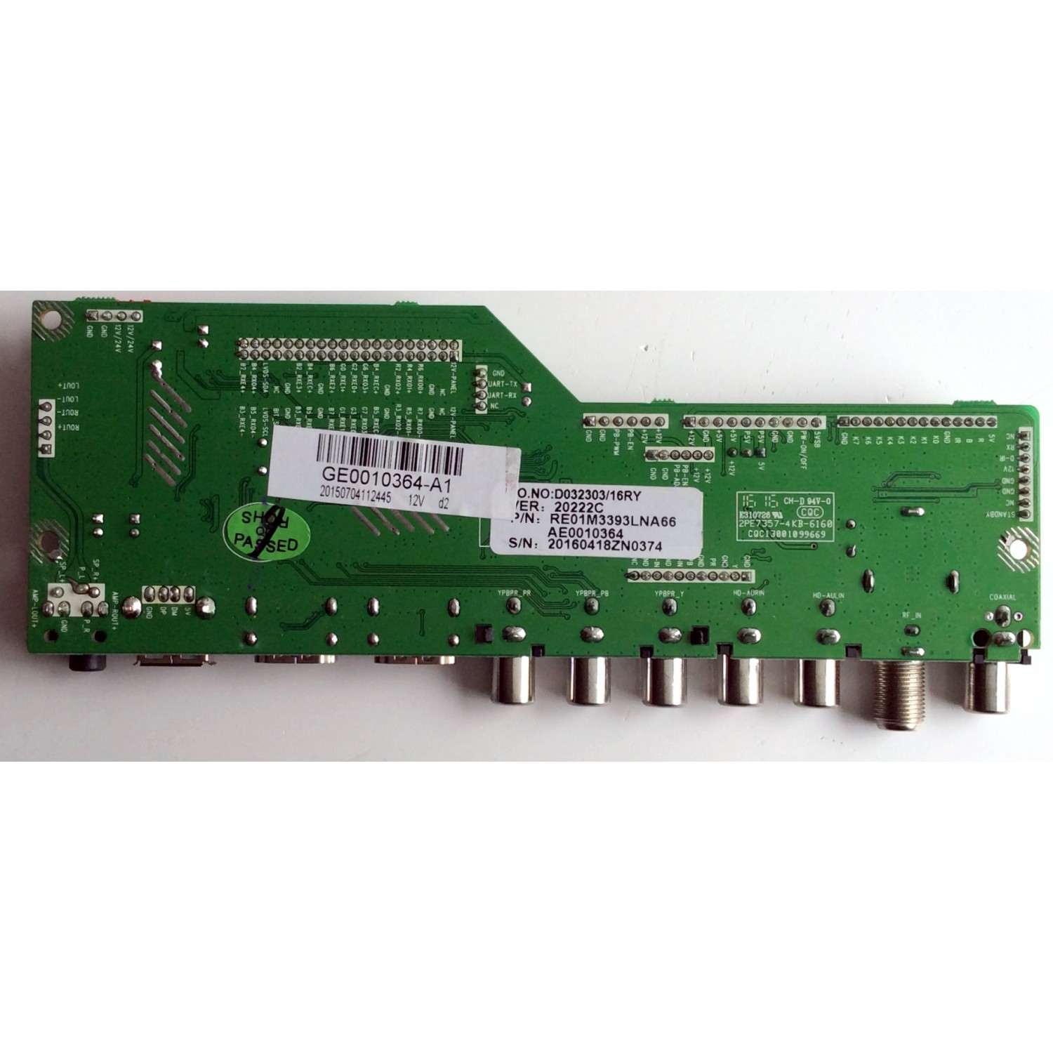 MAIN / RCA GE0010364-A1 / AE0010364 / RE01M3393LNA66 / 16042076 1311 / D032303/16RY / 20150704112445 / 20222C / A.20.20222---13-0X / 20130418ZN0374 / PANEL LK315T3HB87 / MODELOS LED32G30RQD / LED32G30RQD 6503-LD32G30-A1 - Imagen 2