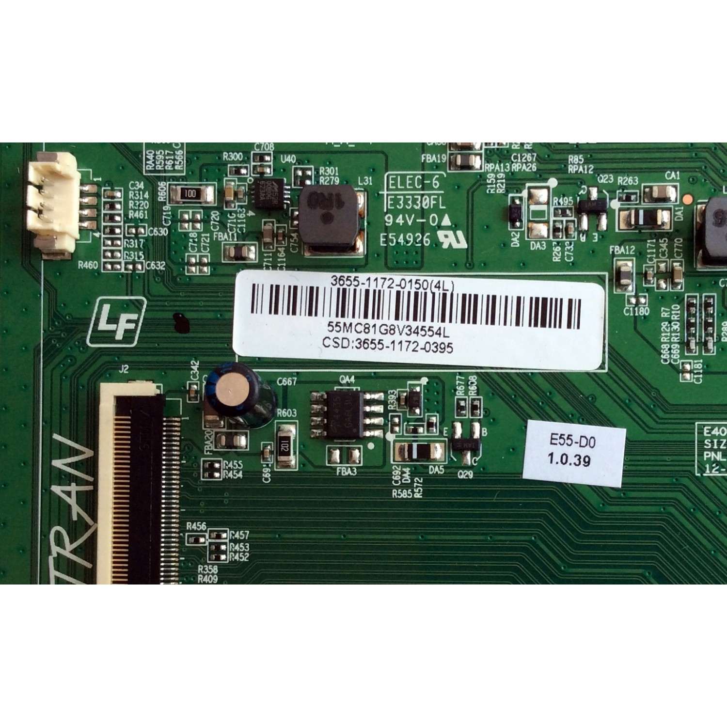 MAIN PARA TV VIZIO / NUMERO DE PARTE 3655-1172-0150 / 0171-2272-6154 / 3655-1172-0395 / PANEL T550HVN08.5 / MODELOS E55-D0 LAUATYBS / E55-D0 LAUATYAS - Imagen 2