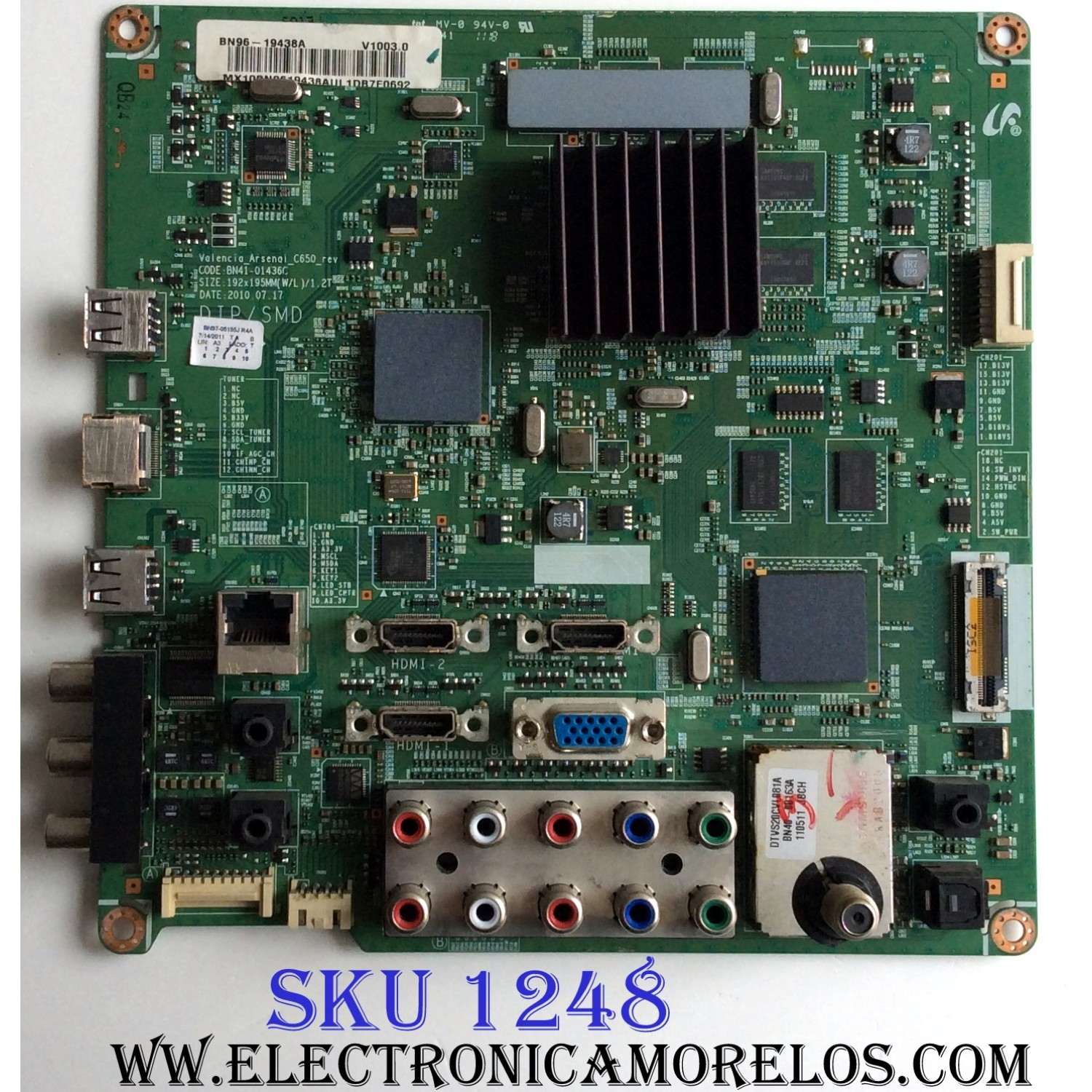 MAIN / SAMSUNG BN96-19438A / BN41-01436C / BN97-05155C / PARTES SUSTITUTAS BN94-04228A / BN96-19774A / PANEL LTF400HF19-V01 / MODELO LN40D630M3FXZA SQ01