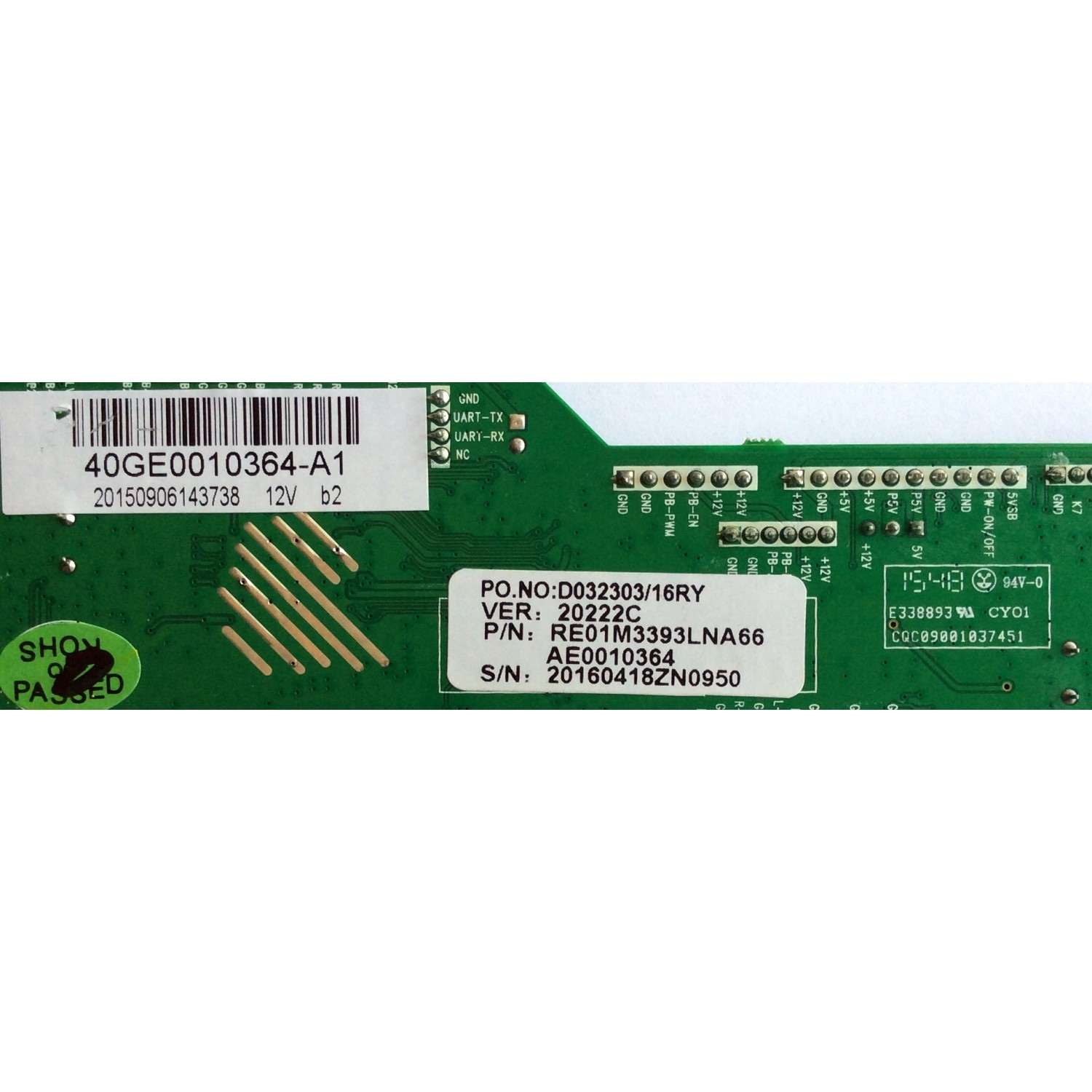 MAIN / RCA 40GE0010364-A1 / 20150906143738 / RE01M3393LNA66 / AE0010364 / 1604276 670 / A.20.20222 14-0X / D032303/16RY / 20222C / MODELO LED40G45RQD 5520-LD40G45-A1 - Imagen 2