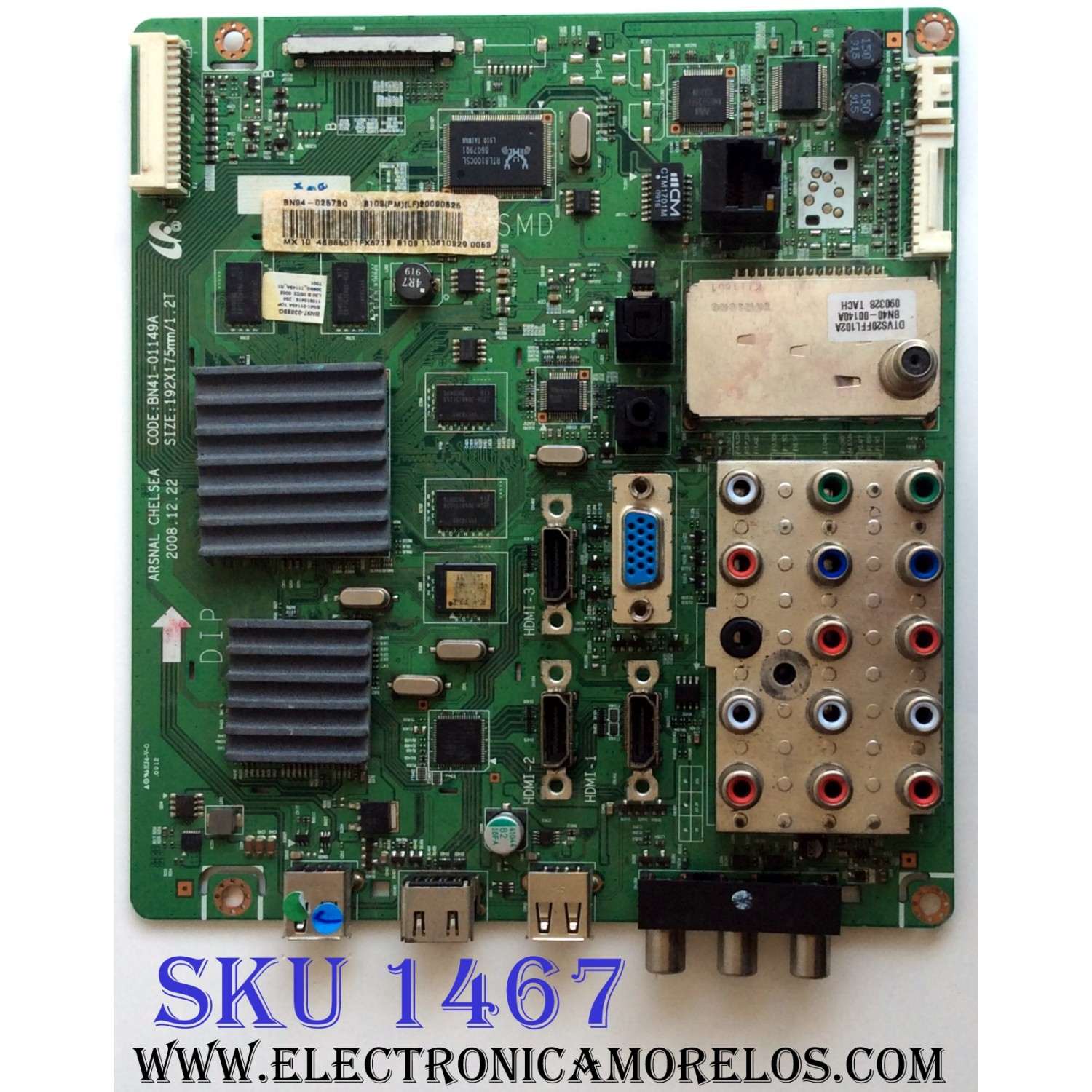MAIN SAMSUNG BN94-02573G / BN41-01149A / BN97-03088G / MODELO LN46B650T1FXZA / PANEL LTF460HF07  A04