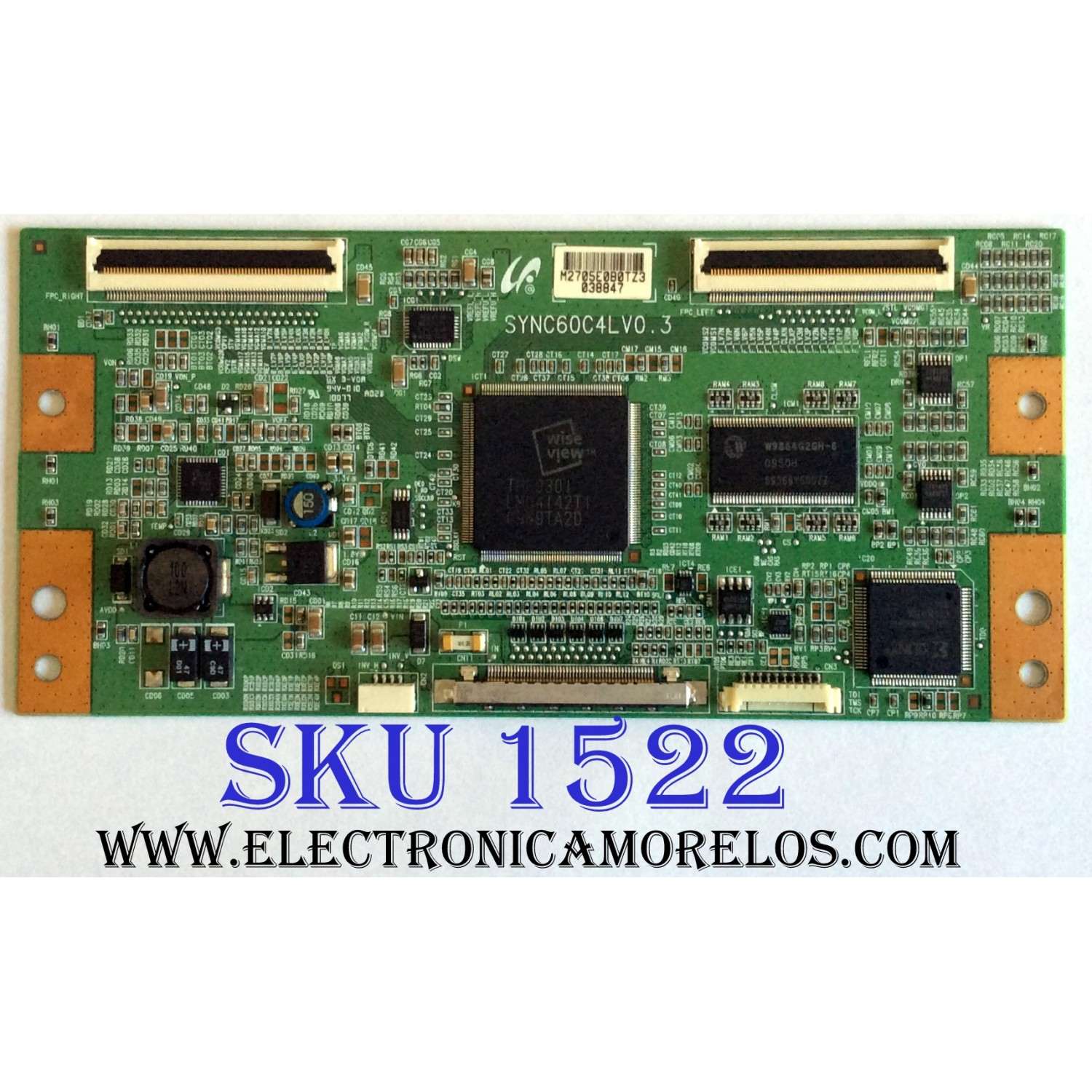 T-CON / RCA 2705E / LJ94-02705E / SYNC60C4LV0.3 / PANEL LTA400HA07 / MODELOS DX-L40-10A / DX-40L150A11 / 40LC45S / 40LC45S57 / 40LA45RQ / L40FHD41YX8 / L40FHD41YX7 / L40FHD41YX9 / L40FHDF11TA / VR-4085DF TW-61901-S040C / PLM-4010