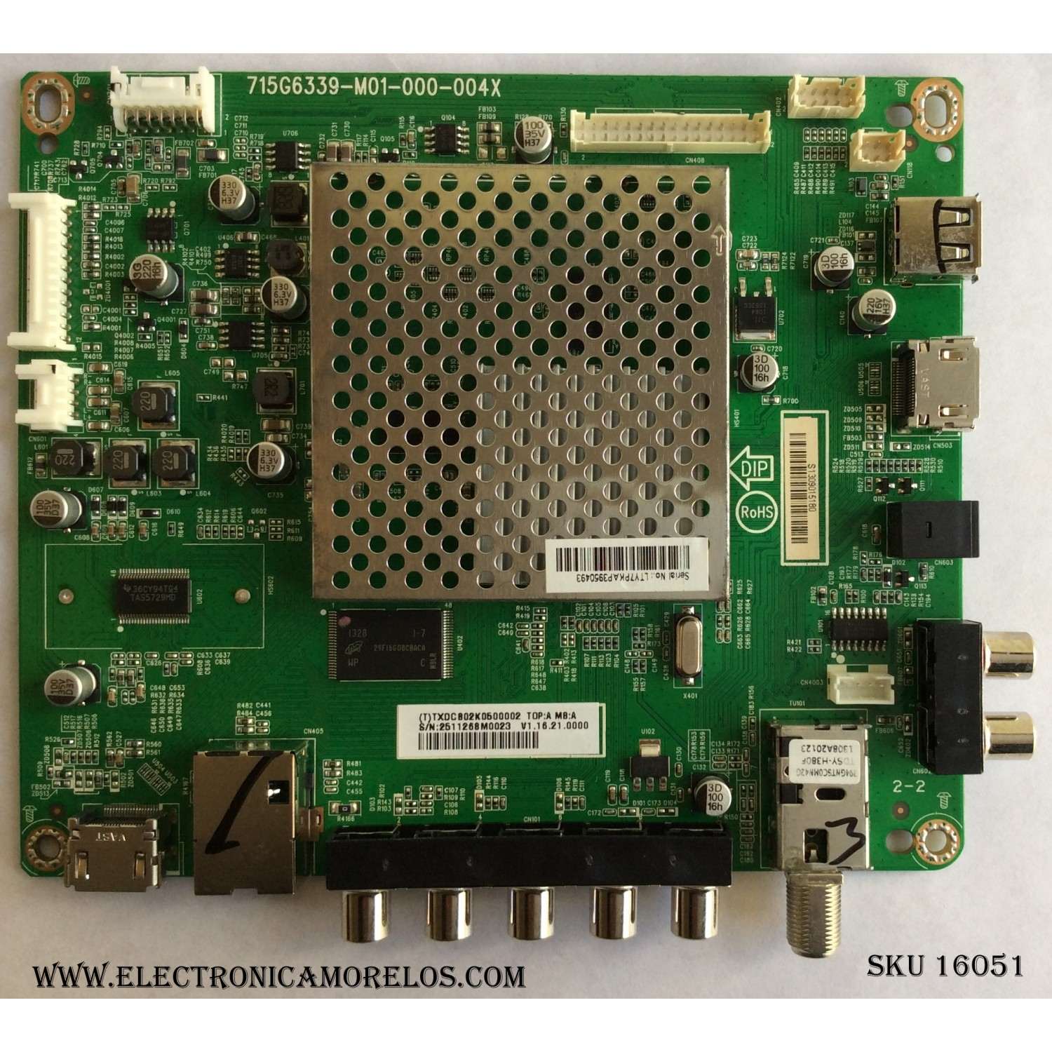 MAIN / VIZIO 756TXDCB02K050 / TXDCB02K050 / 715G6339-M01-000-004X / TXDCB02K0500002 / MODELO E320I-B1 LTF7PKEQ / E320I-B1 LTT7PKEQ / E320I-B1 LTT7PKHQ / E320I-B1 LTY7PKAP	