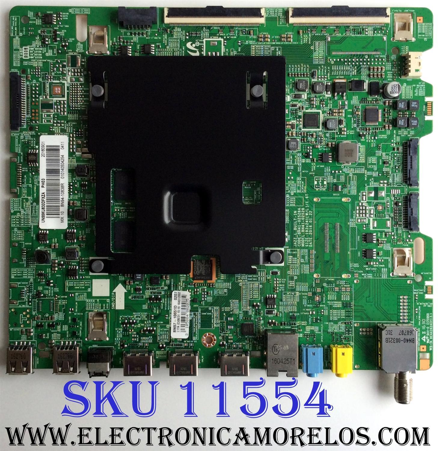 MAIN PARA TV SAMSUNG / NUMERO DE PARTE BN94-10838R / BN41-02528A / BN97-10651D / BN9410838R / PANEL CY-GK055HGHV1H / MODELOS UN55KU630 / UN55KU630DFXZA CA02 / UN55KU630DFXZA CJ05