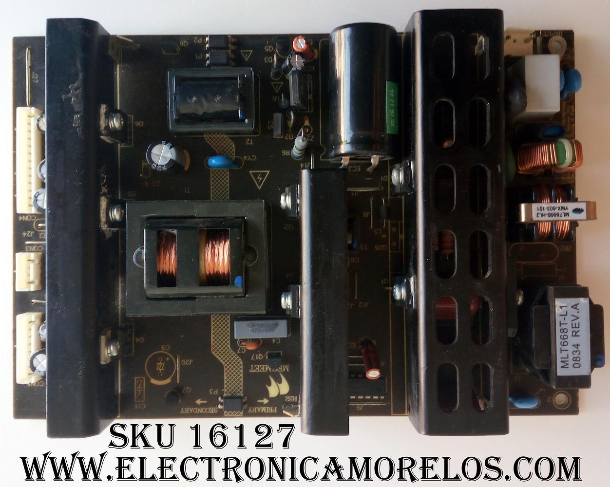 FUENTE DE PODER / PROSCAN MLT668T / E177671 / REV:1.0 / E46MK1000 / MODELO 26LB30QD / LD3249