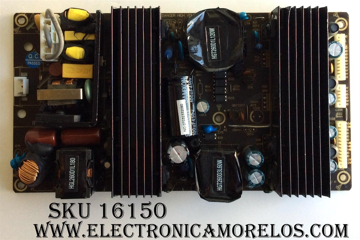 FUENTE DE PODER / INSIGNIA DTV260D.PCB / CQC05001013349 / REV4 / MODELO NS-LTDVD26