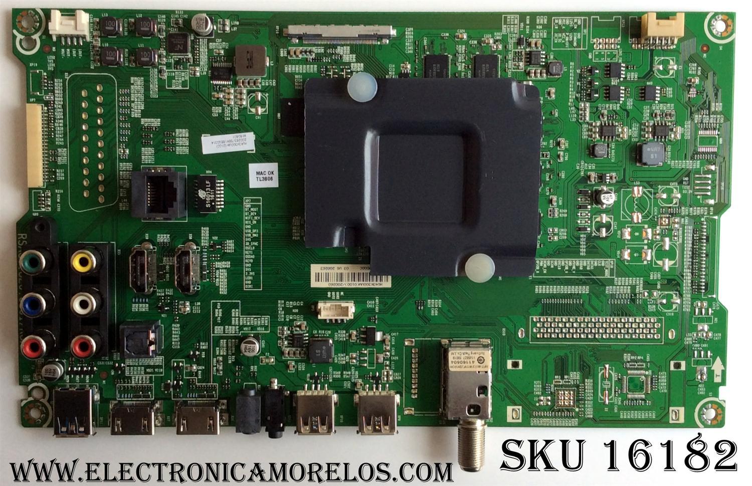 MAIN / HISENSE 200263 / RSAG7.820.6591/ROH / 200260 / EG0314 / HU43K300UWK0100 / PANEL HD426DU-B51(010)\S0\GM\ROH / DISPLAY T430QVN02.1 / MODELO 43H7C2