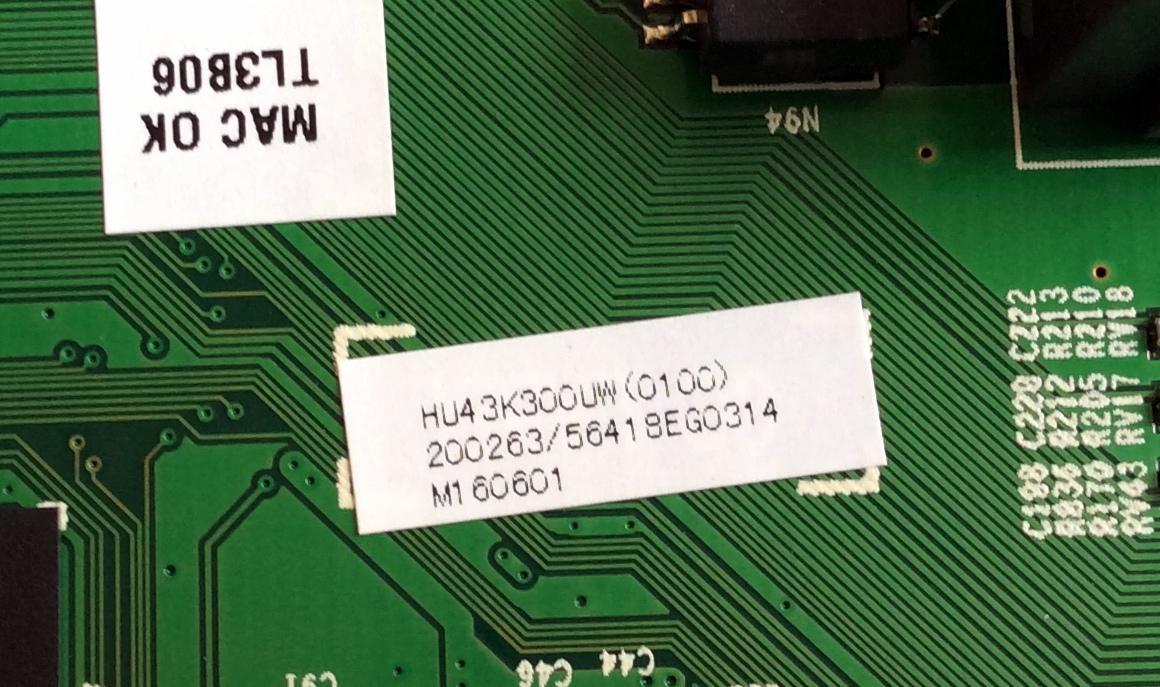 MAIN / HISENSE 200263 / RSAG7.820.6591/ROH / 200260 / EG0314 / HU43K300UWK0100 / PANEL HD426DU-B51(010)\S0\GM\ROH / DISPLAY T430QVN02.1 / MODELO 43H7C2 - Imagen 3