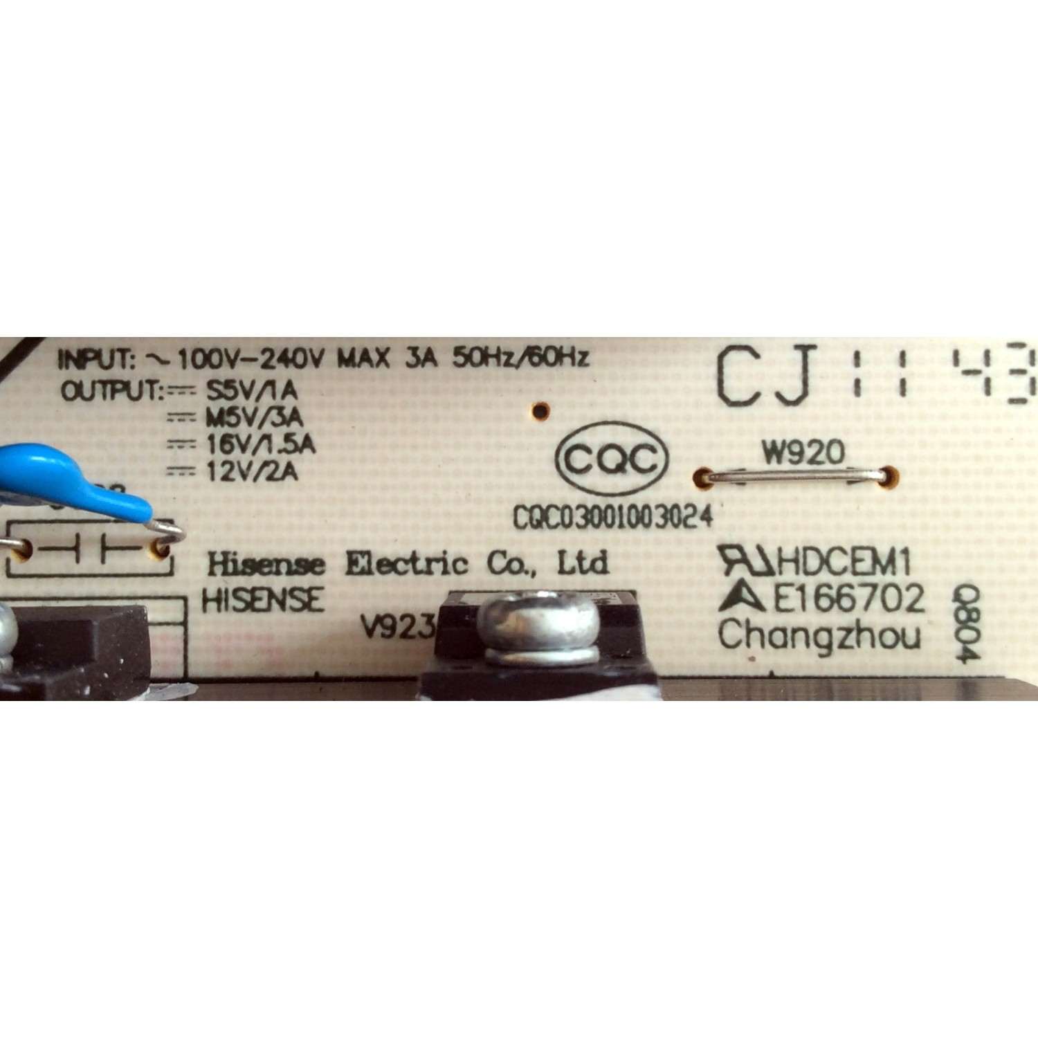 FUENTE DE PODER / HISENSE 155331 / RSAG7.820.4614/ROH / HLL-4047WB / E166702 / CQC03001003024 / PANEL V420H2-L06 REV.C1 / MODELO LTDN42V77US - Imagen 4
