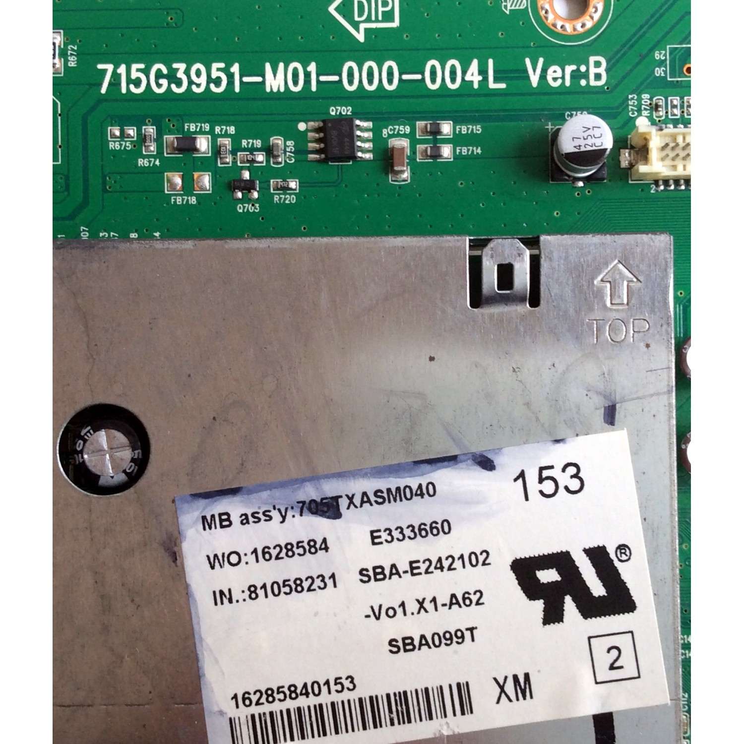 MAIN / VIZIO TXACB2K012 / TXACB2K01206 / CBPFTXACB2K012 / 715G3951-M0D-000-004L / TXACB2K01204 / TXACB2K01207 / TXACB2K01209 / PANEL TPT260B2-L01 REV:C1C / MODELO VA26LHDTV10T LTMXDAFLLTMXDAFL - Imagen 3