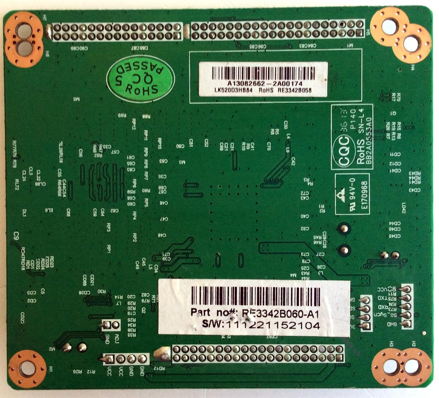  DRIVER  TCON / RCA A13082662 / PL.MS6M30.1D-1 13222 / RE3342B060-A1 / 111221152104 / PANEL LK520D3HB84 / MODELO ¨52¨ - Imagen 4