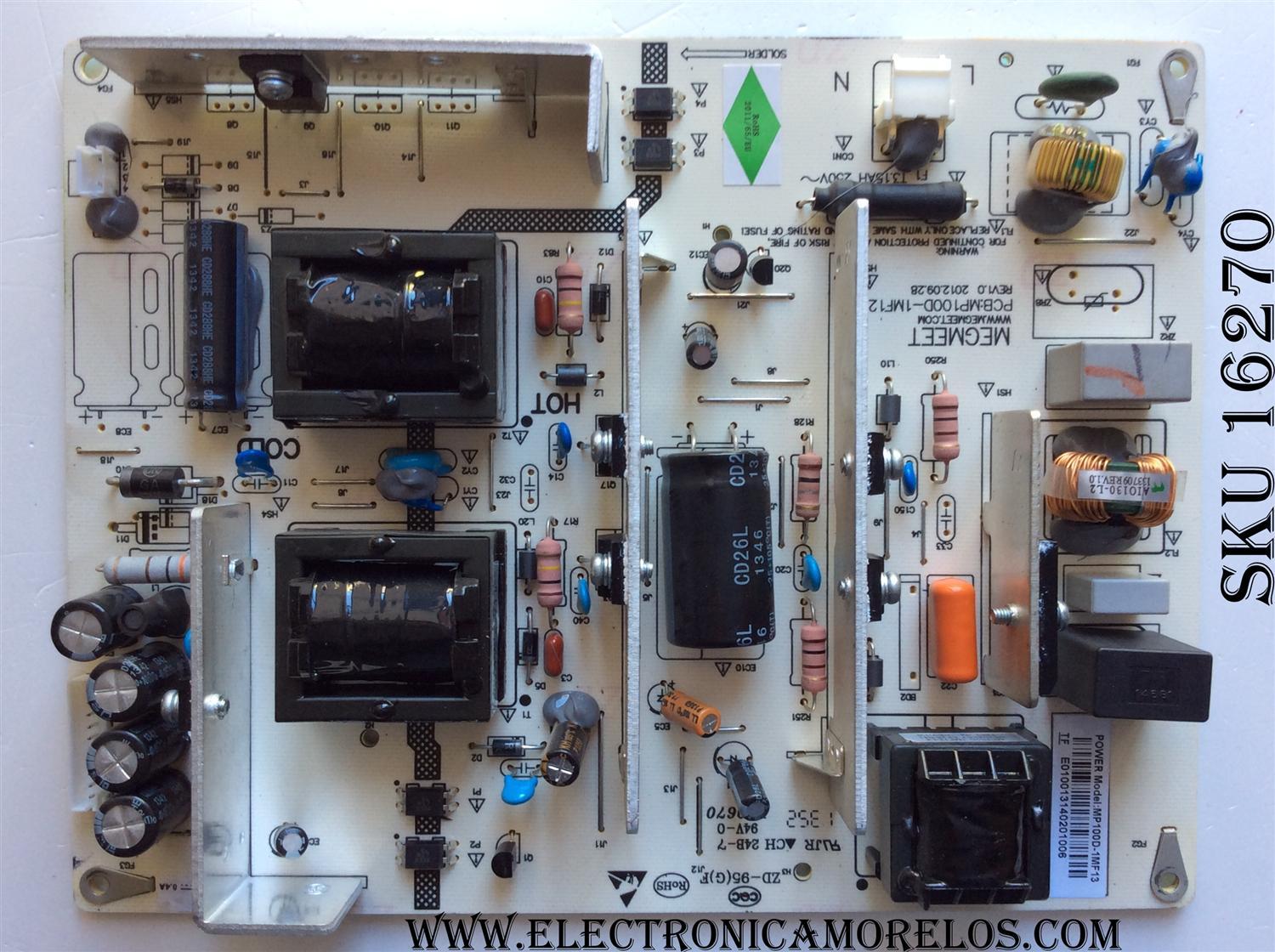 FUENTE DE PODER / CHANGHONG MP100D-1MF13 / MP100D-1MF12 / ZD-95(G)F / MODELO LED42YC2000UA / PANEL M420F13-E1-L(G1)	