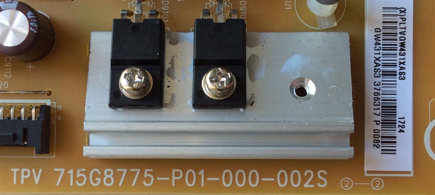 FUENTE DE PODER / INSIGNIA PLTVGW431XAS3 / 715G8775-P01-000-002S / MODELO NS-55DR620NA18 / PANEL TPT550U2-D072.L REV:S01B	 - Imagen 2