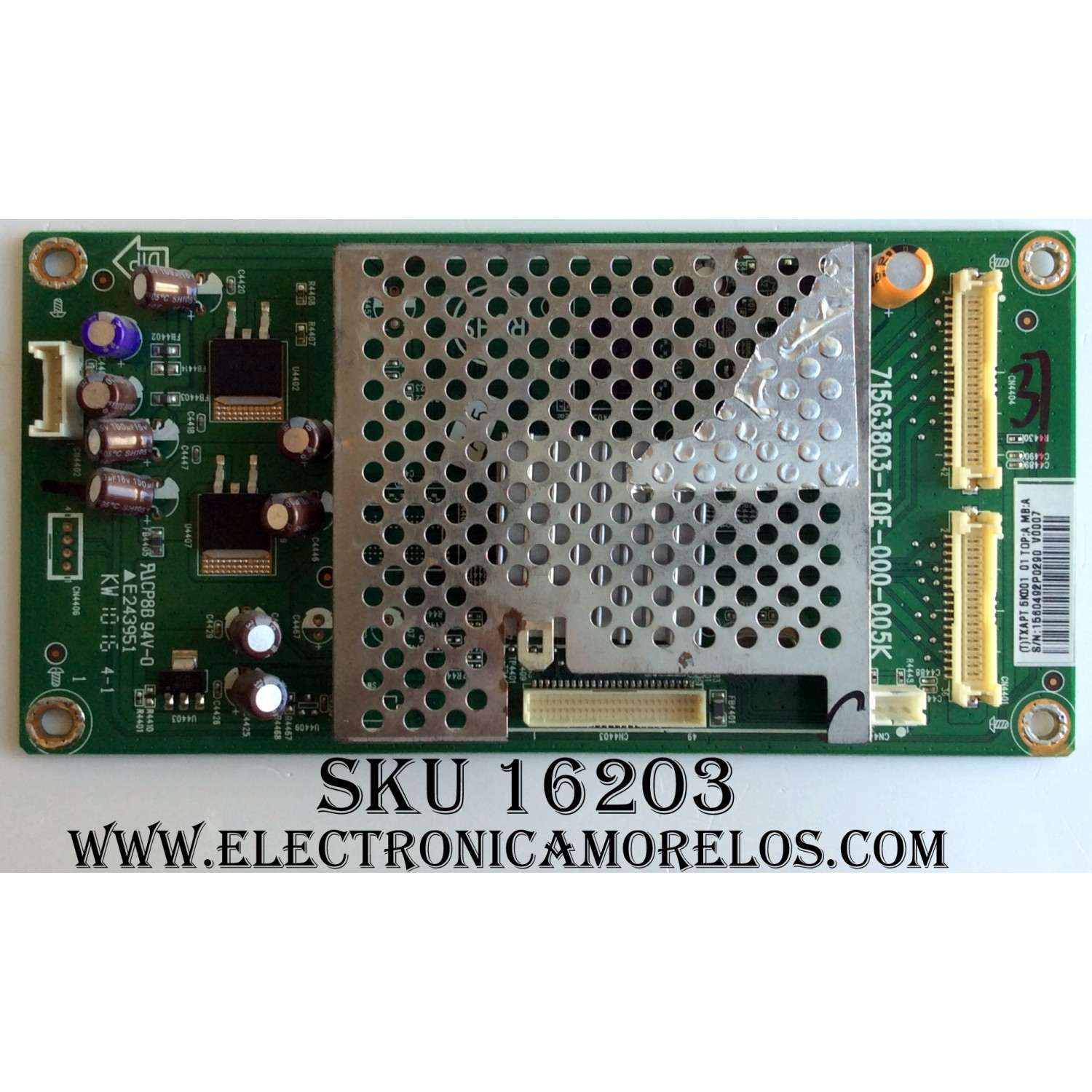 MAIN PARA MONITOR PLANAR / NUMERO DE PARTE T000-K351294 / 2202555603P / 6201-H24AKBBAY67P100 / MODELO PXL2430MW
